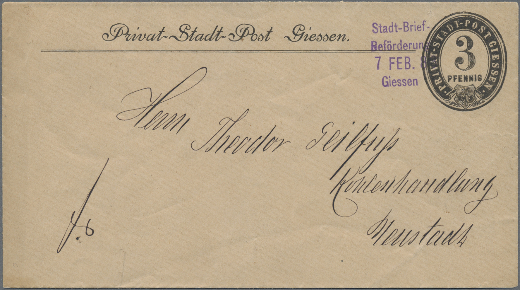 Lot 10329 - Deutsches Reich - Privatpost (Stadtpost)  -  Auktionshaus Christoph Gärtner GmbH & Co. KG 58th AUCTION - Day 3