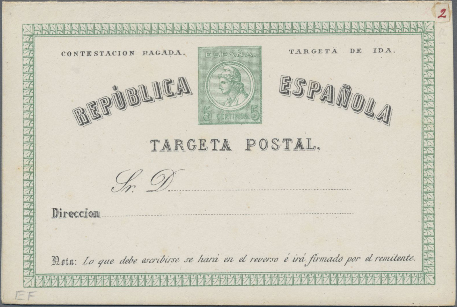 Lot 02594 - Spanien - Ganzsachen - Auktionshaus Christoph Gärtner GmbH & Co. KG 53rd AUCTION - Day 2 Overseas, Europe Lot 02594 - Spanien - Ganzsachen - Auktionshaus Christoph Gärtner GmbH & Co. KG 53rd AUCTION - Day 2 Overseas, Europe