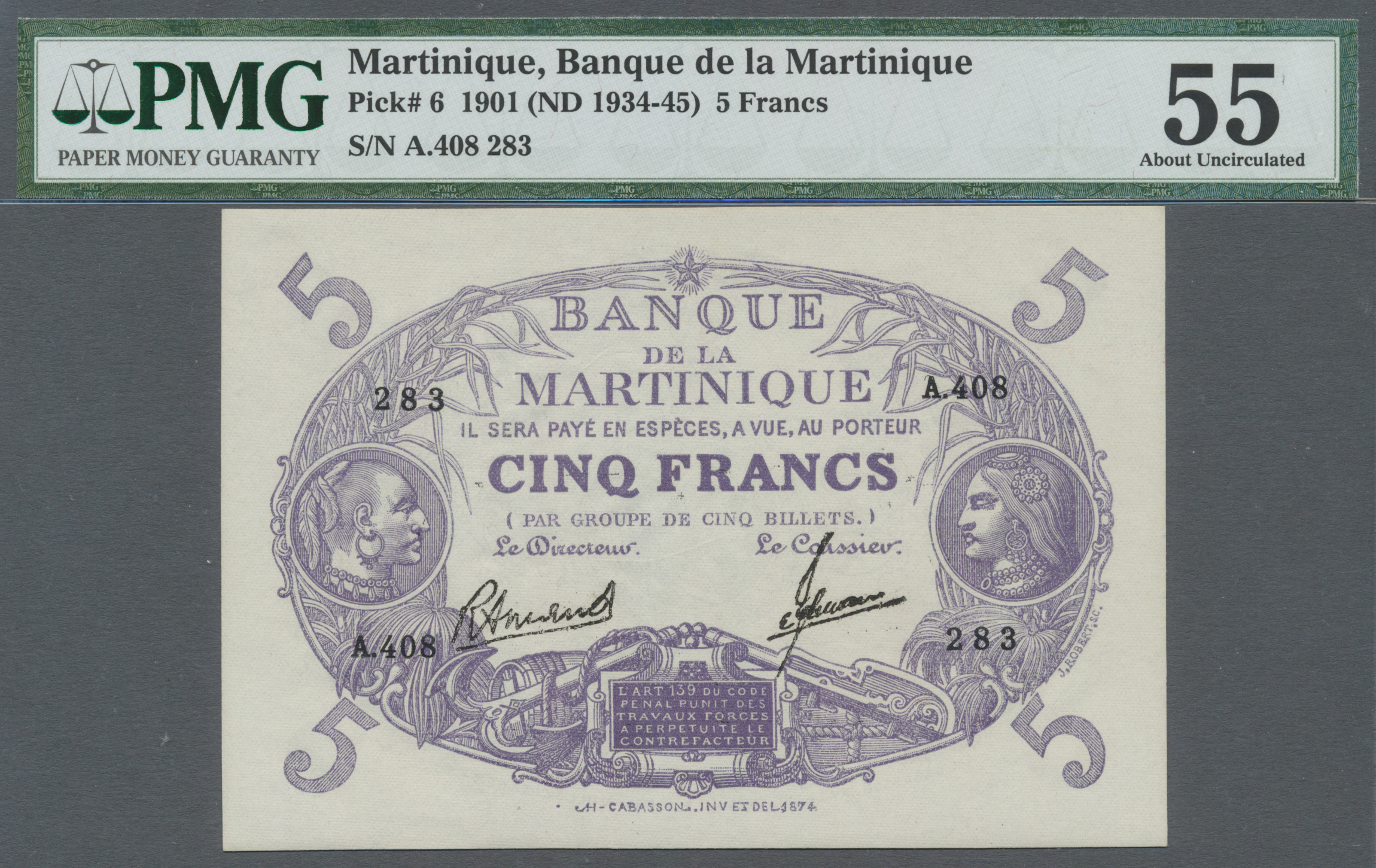 Lot 02011 - Martinique | Banknoten - Auktionshaus Christoph Gärtner GmbH & Co. KG Sale #45 Banknotes Worldwide Lot 02011 - Martinique | Banknoten - Auktionshaus Christoph Gärtner GmbH & Co. KG Sale #45 Banknotes Worldwide