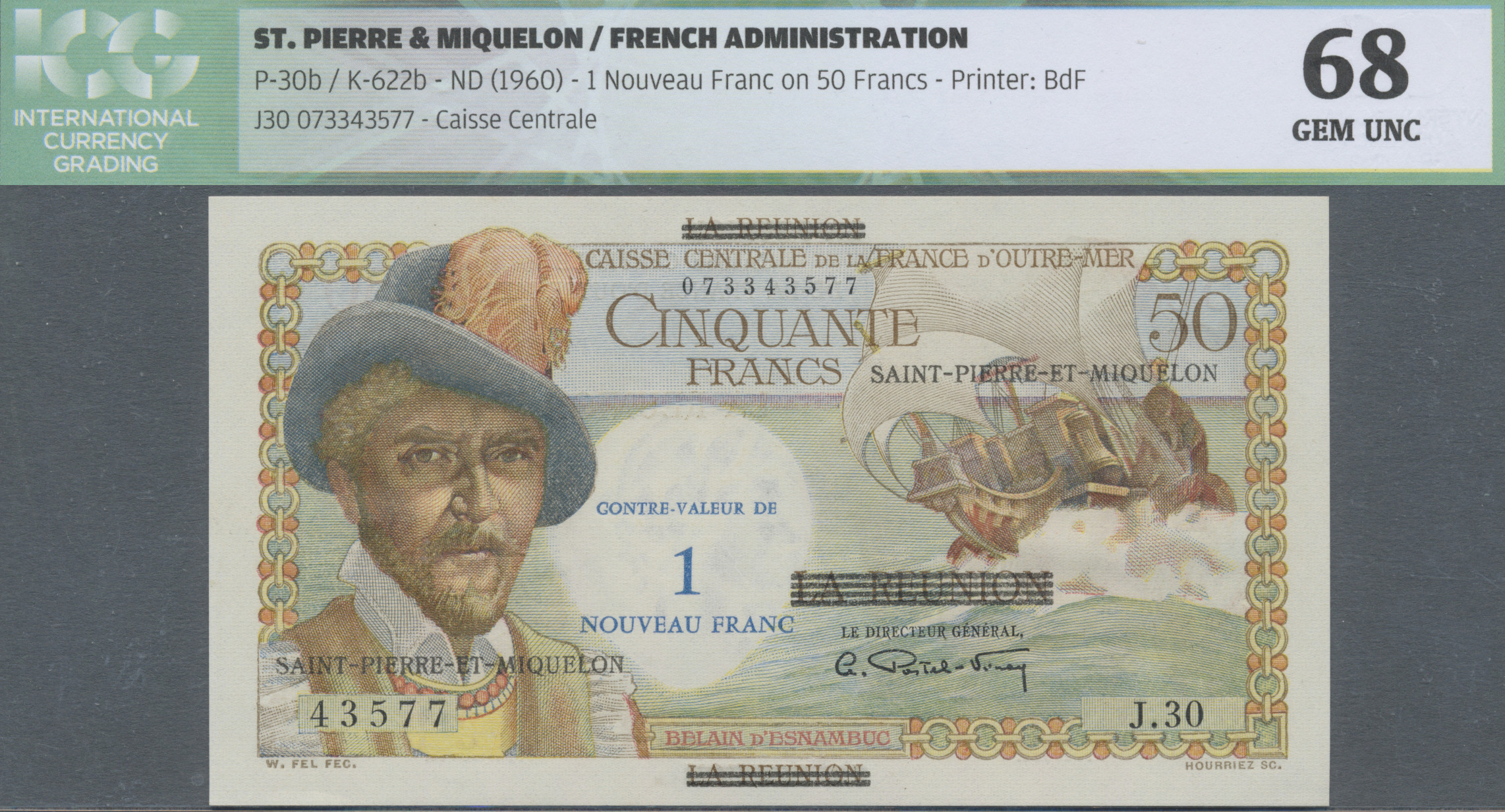 Lot 2334 - Saint Pierre & Miquelon | Banknoten  -  Auktionshaus Christoph Gärtner GmbH & Co. KG Sale #43 Bank notes, Day 1 