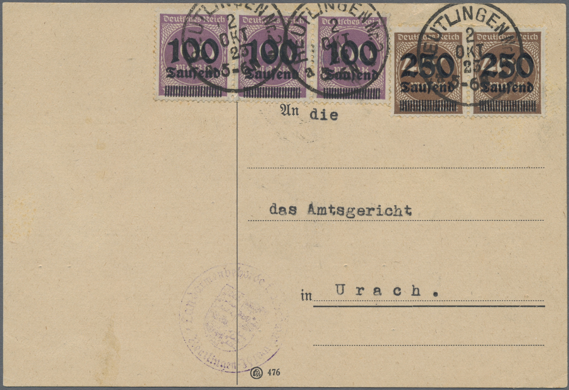 Lot 11110 - Deutsches Reich - Inflation  -  Auktionshaus Christoph Gärtner GmbH & Co. KG 54th AUCTION - Day 5