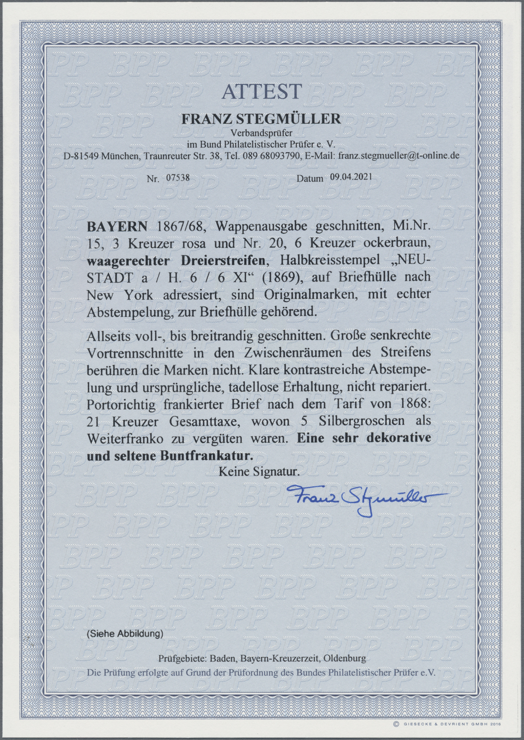 Lot 02304 - Bayern - Marken und Briefe  -  Auktionshaus Christoph Gärtner GmbH & Co. KG 50th Auction Anniversary Auction - Day 7