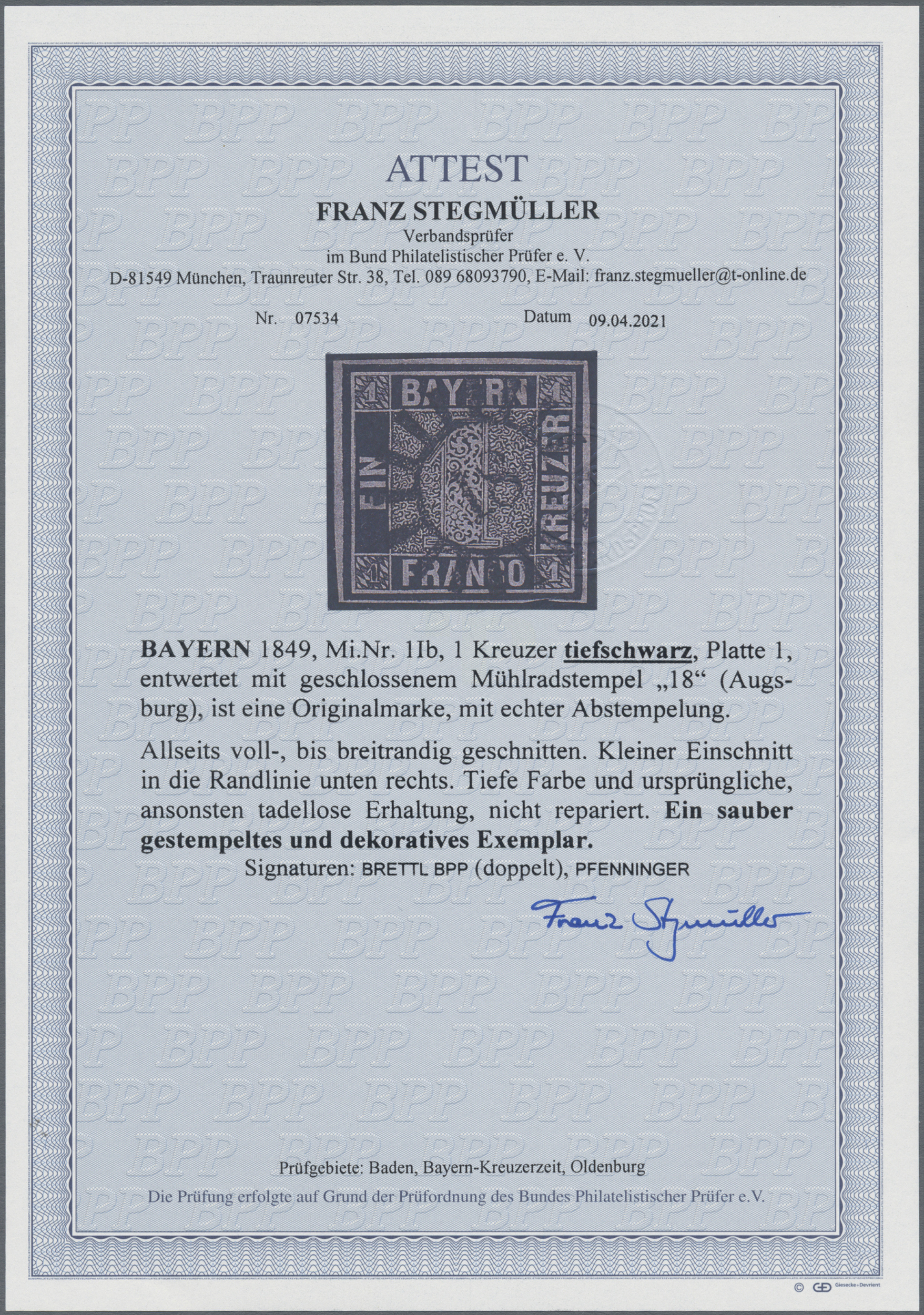 Lot 02019 - Bayern - Marken und Briefe  -  Auktionshaus Christoph Gärtner GmbH & Co. KG 50th Auction Anniversary Auction - Day 7