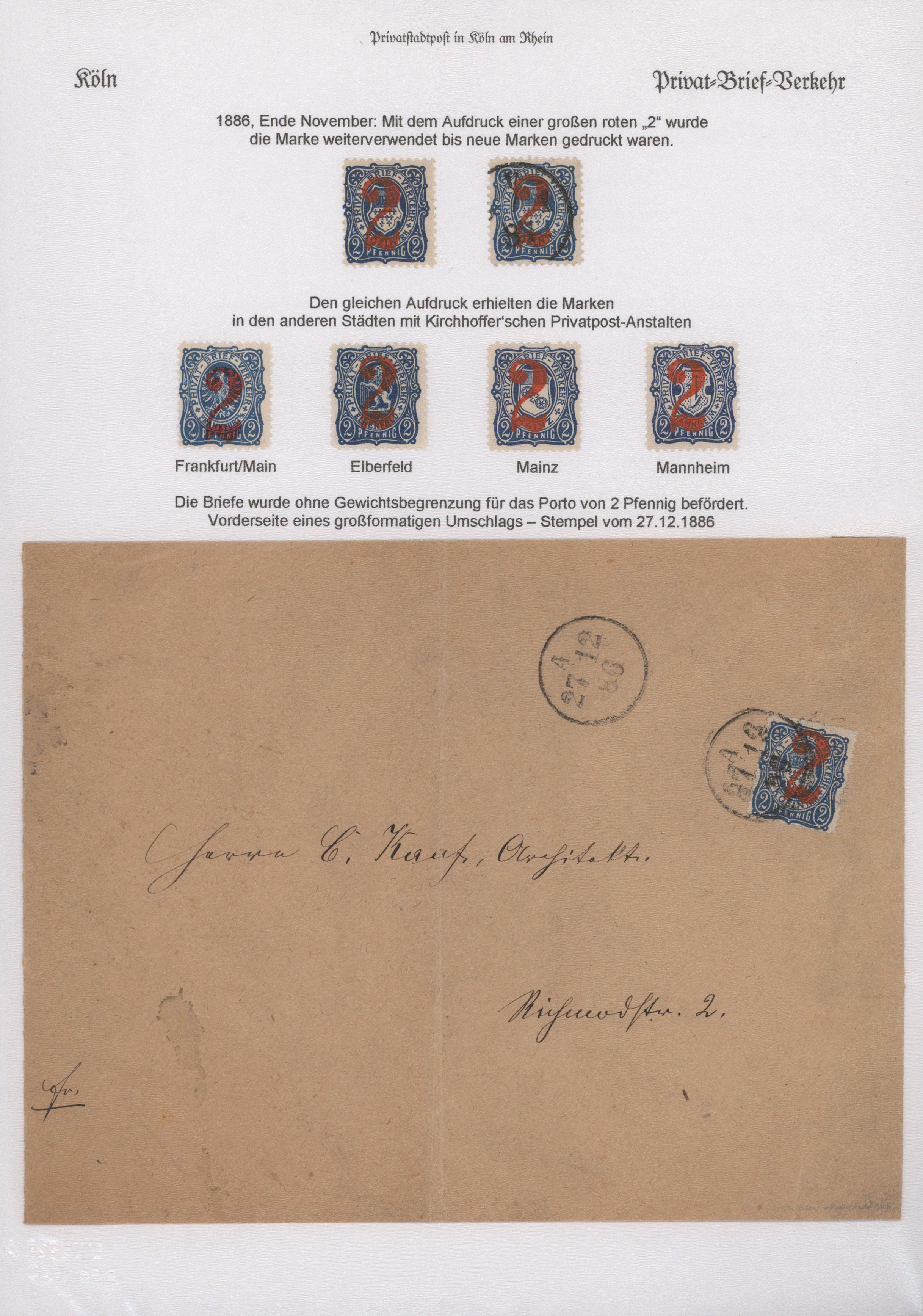 Lot 10378 - Deutsches Reich - Privatpost (Stadtpost)  -  Auktionshaus Christoph Gärtner GmbH & Co. KG 58th AUCTION - Day 3