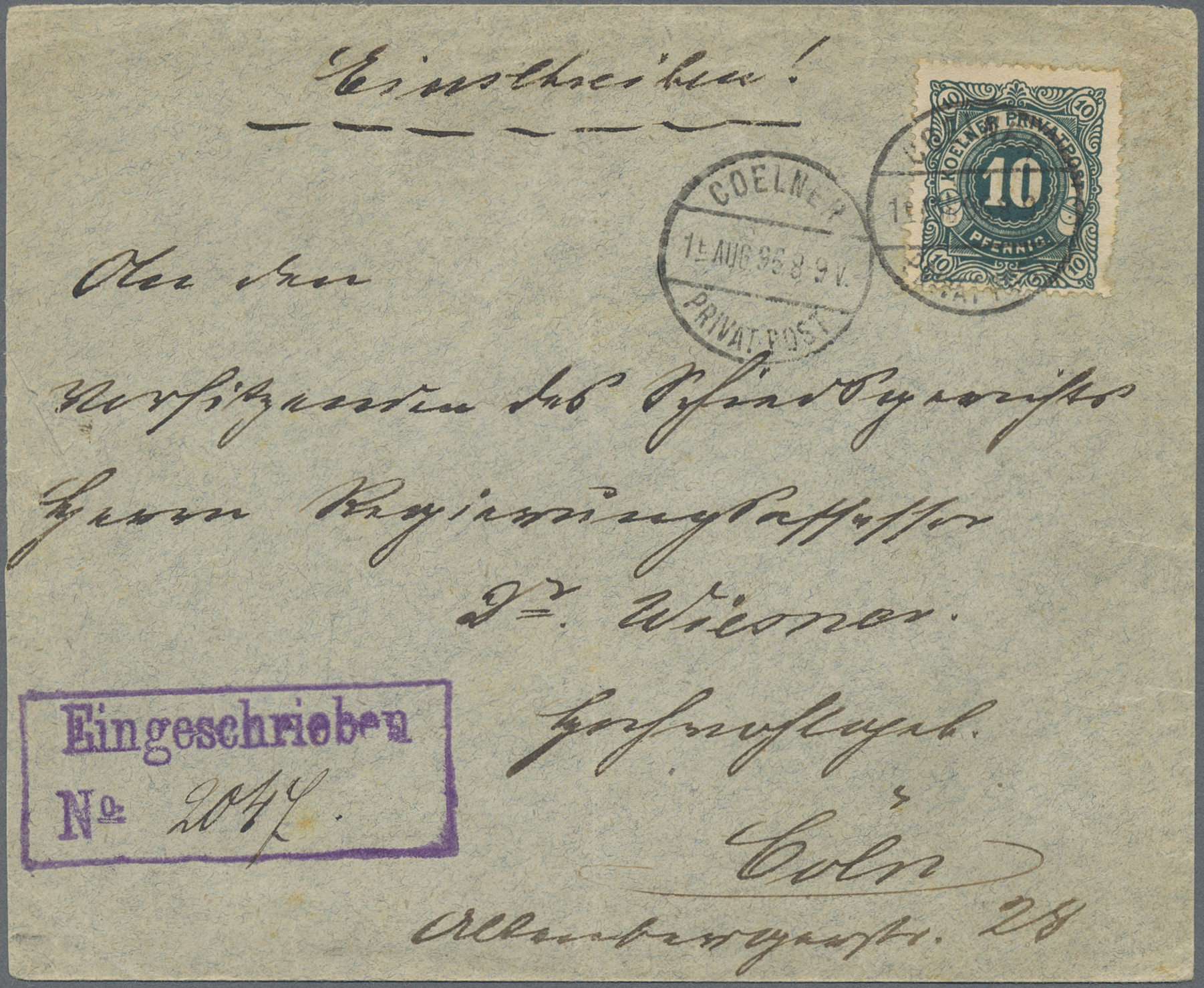 Lot 10376 - Deutsches Reich - Privatpost (Stadtpost)  -  Auktionshaus Christoph Gärtner GmbH & Co. KG 58th AUCTION - Day 3