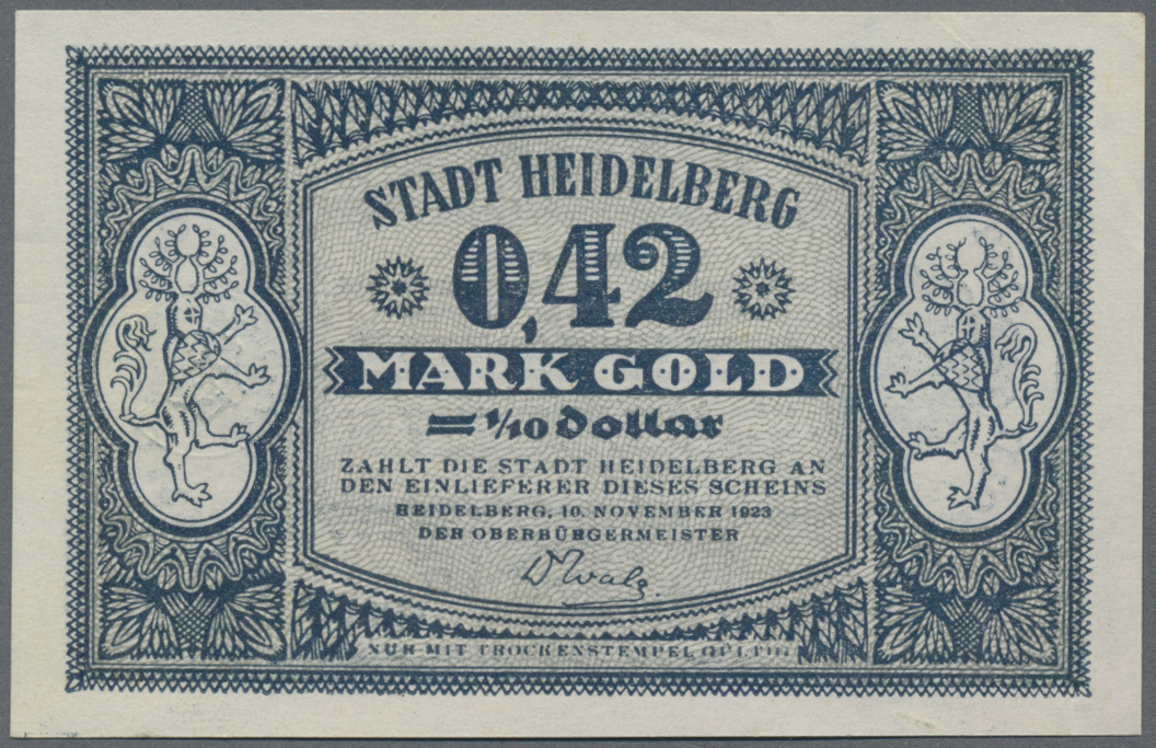 Stamp Auction Deutschland Notgeld Württemberg Banknoten Sale