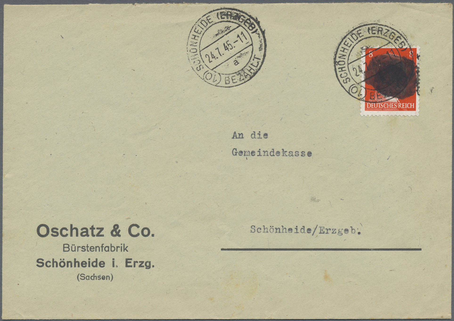 Stamp Auction Sowjetische Zone Sächsische Schwärzungen 52nd