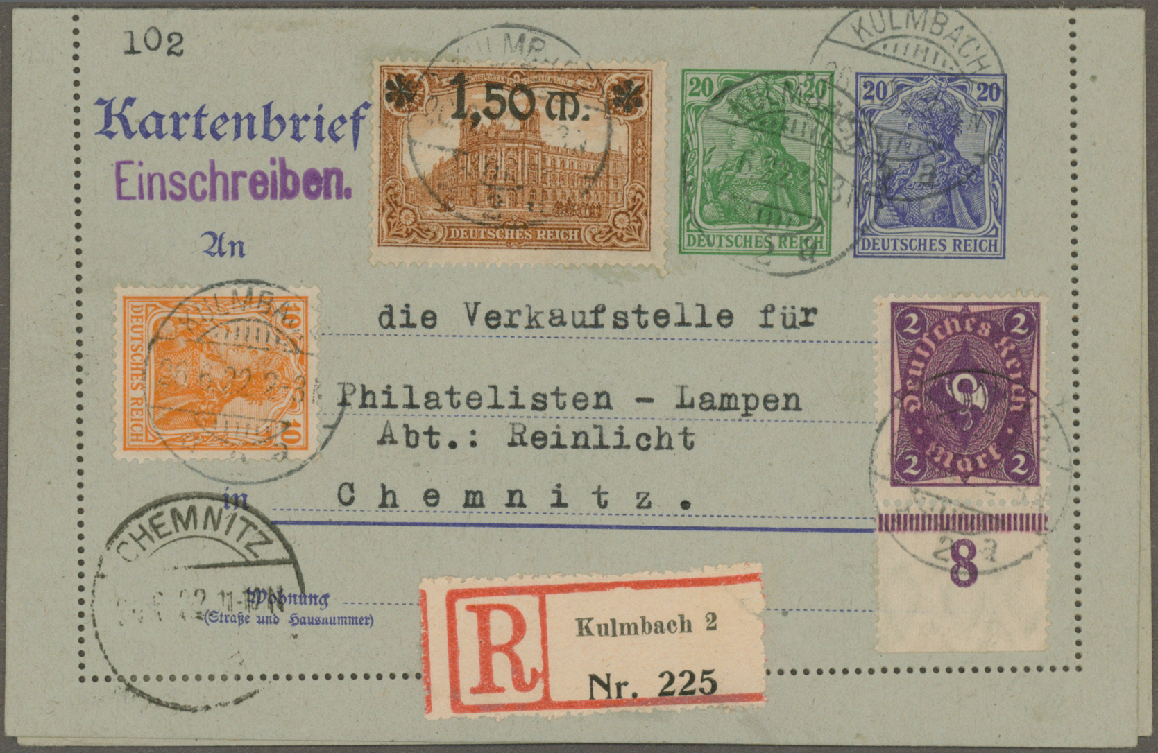 Lot 10867 - Deutsches Reich - Ganzsachen  -  Auktionshaus Christoph Gärtner GmbH & Co. KG 57th AUCTION - Day 5