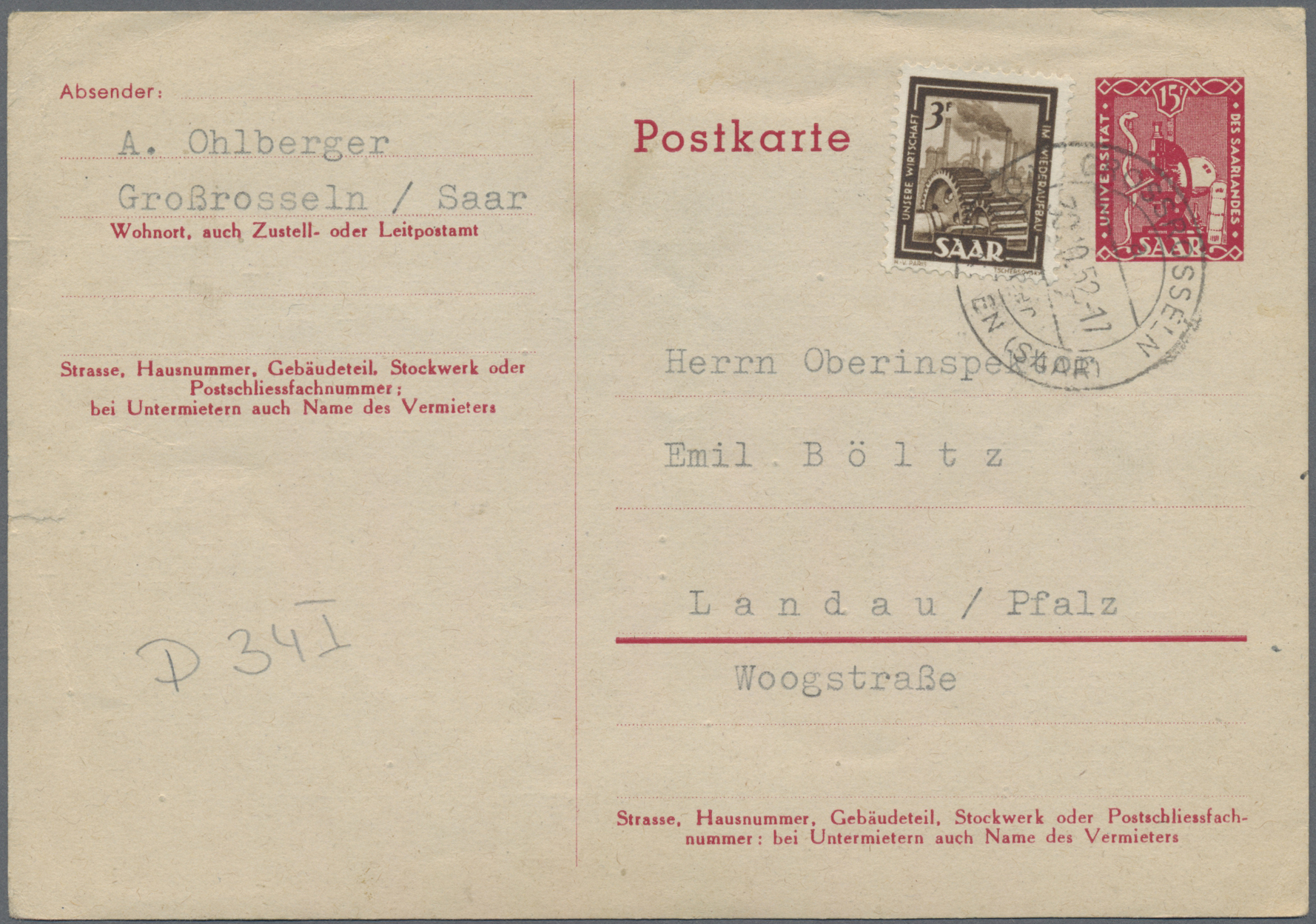 Lot 37518 - Saarland (1947/56)  -  Auktionshaus Christoph Gärtner GmbH & Co. KG Sale #44 Collections Germany