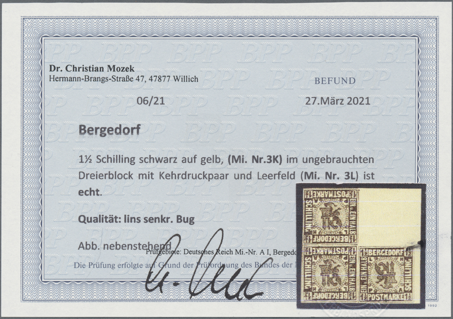 Lot 05353 - Bergedorf - Marken und Briefe  -  Auktionshaus Christoph Gärtner GmbH & Co. KG 51th Auction - Day 3