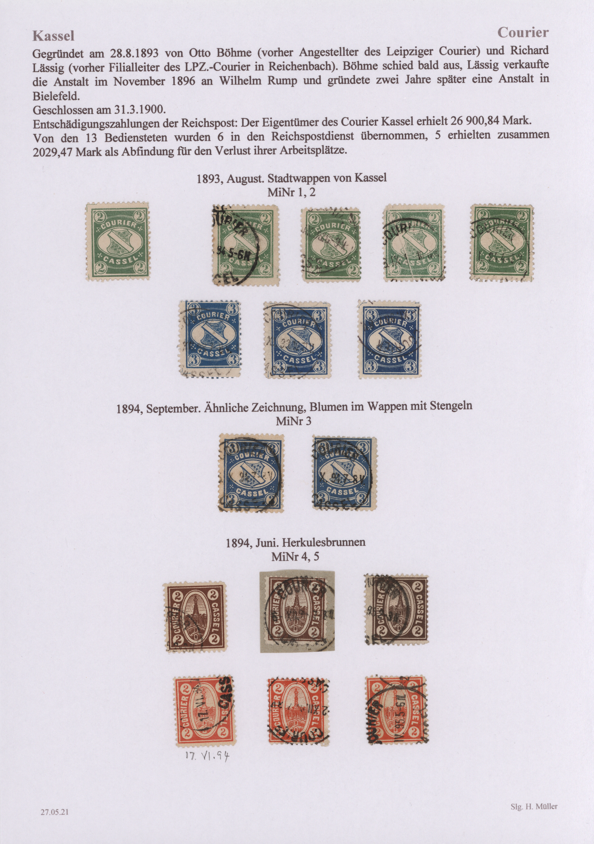 Lot 10373 - Deutsches Reich - Privatpost (Stadtpost)  -  Auktionshaus Christoph Gärtner GmbH & Co. KG 58th AUCTION - Day 3