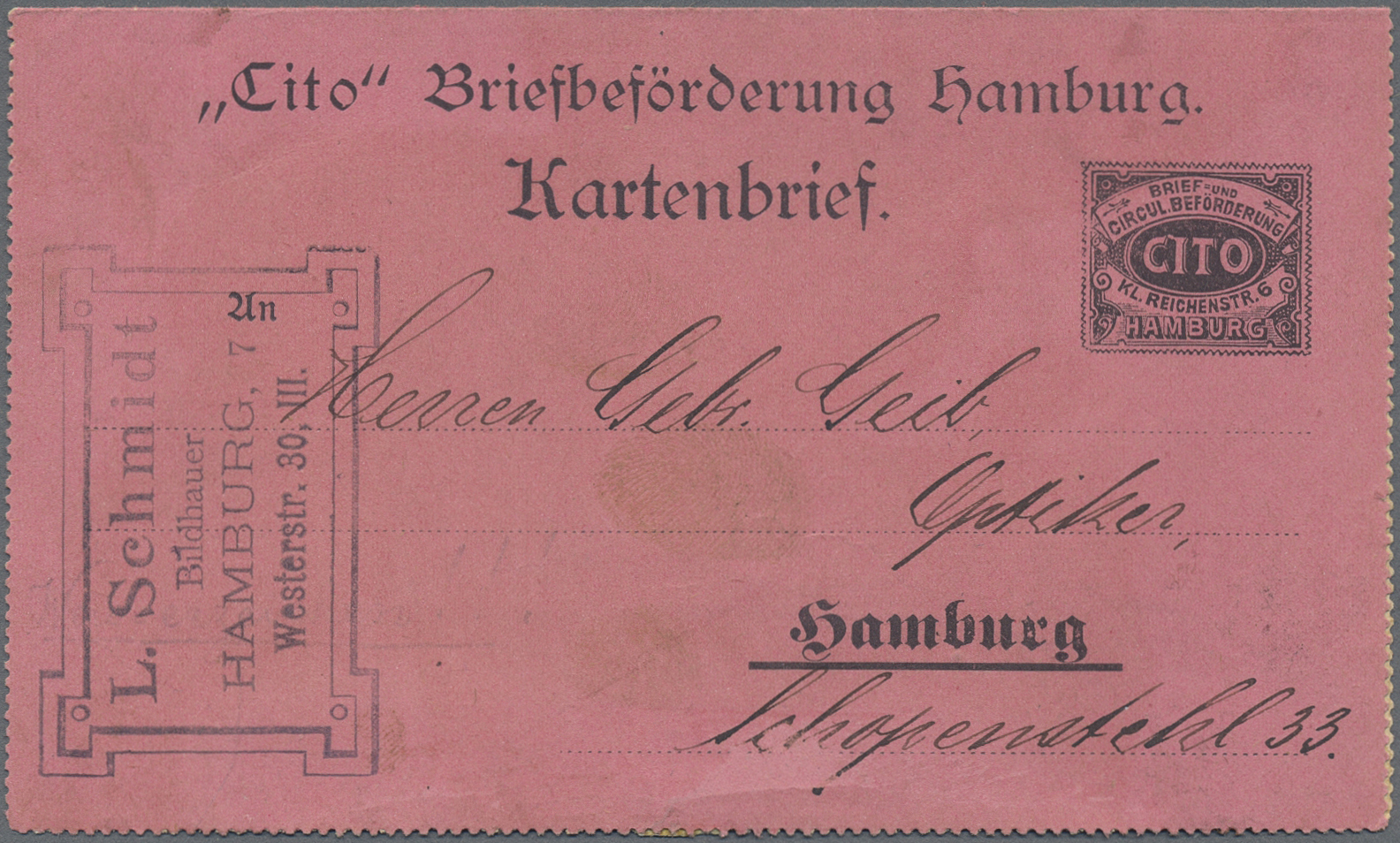 Lot 10359 - Deutsches Reich - Privatpost (Stadtpost) - Auktionshaus Christoph Gärtner GmbH & Co. KG 58th AUCTION - Day 3 Lot 10359 - Deutsches Reich - Privatpost (Stadtpost) - Auktionshaus Christoph Gärtner GmbH & Co. KG 58th AUCTION - Day 3