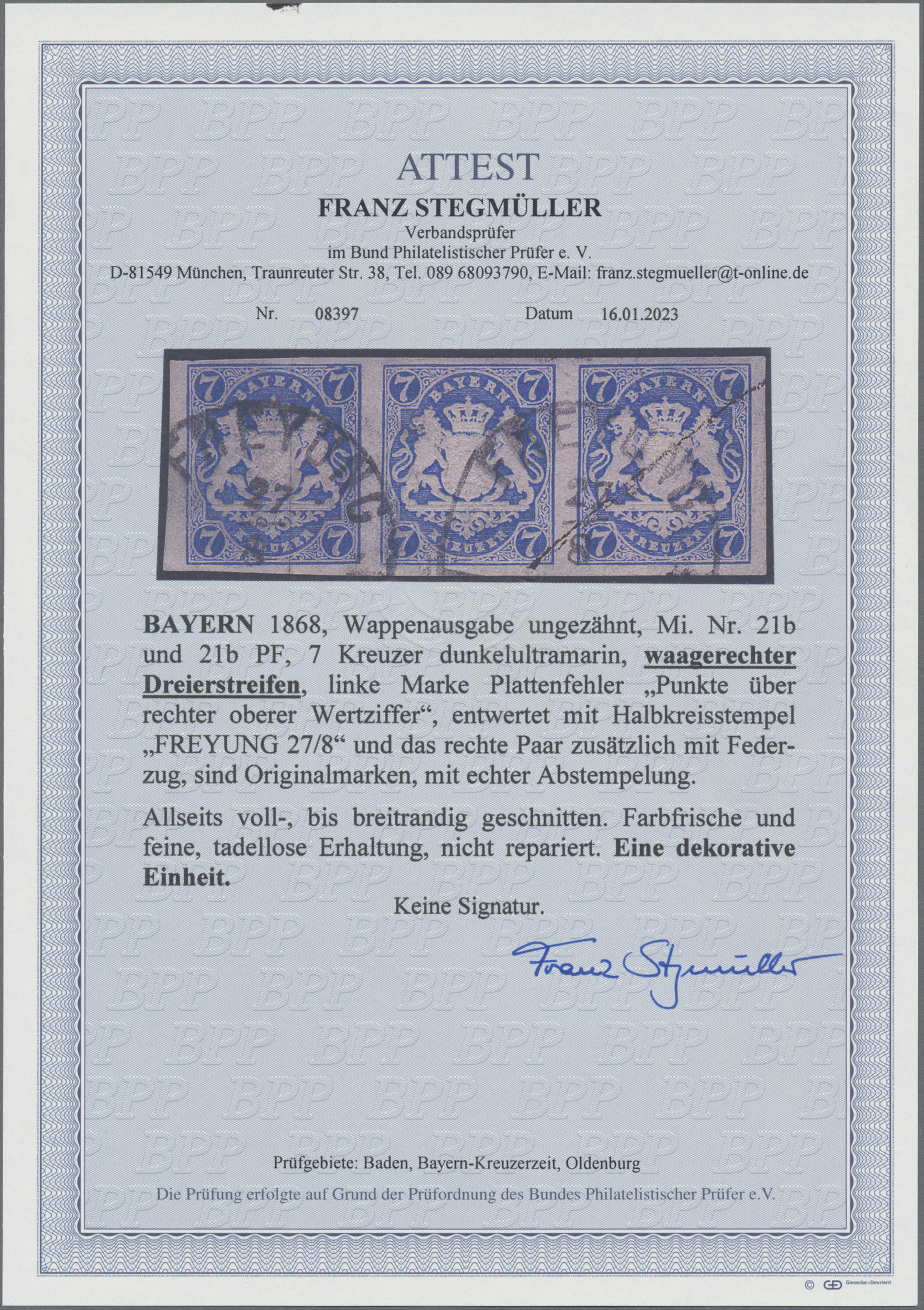 Lot 04524 - Bayern - Marken und Briefe  -  Auktionshaus Christoph Gärtner GmbH & Co. KG 56th AUCTION - Day 3