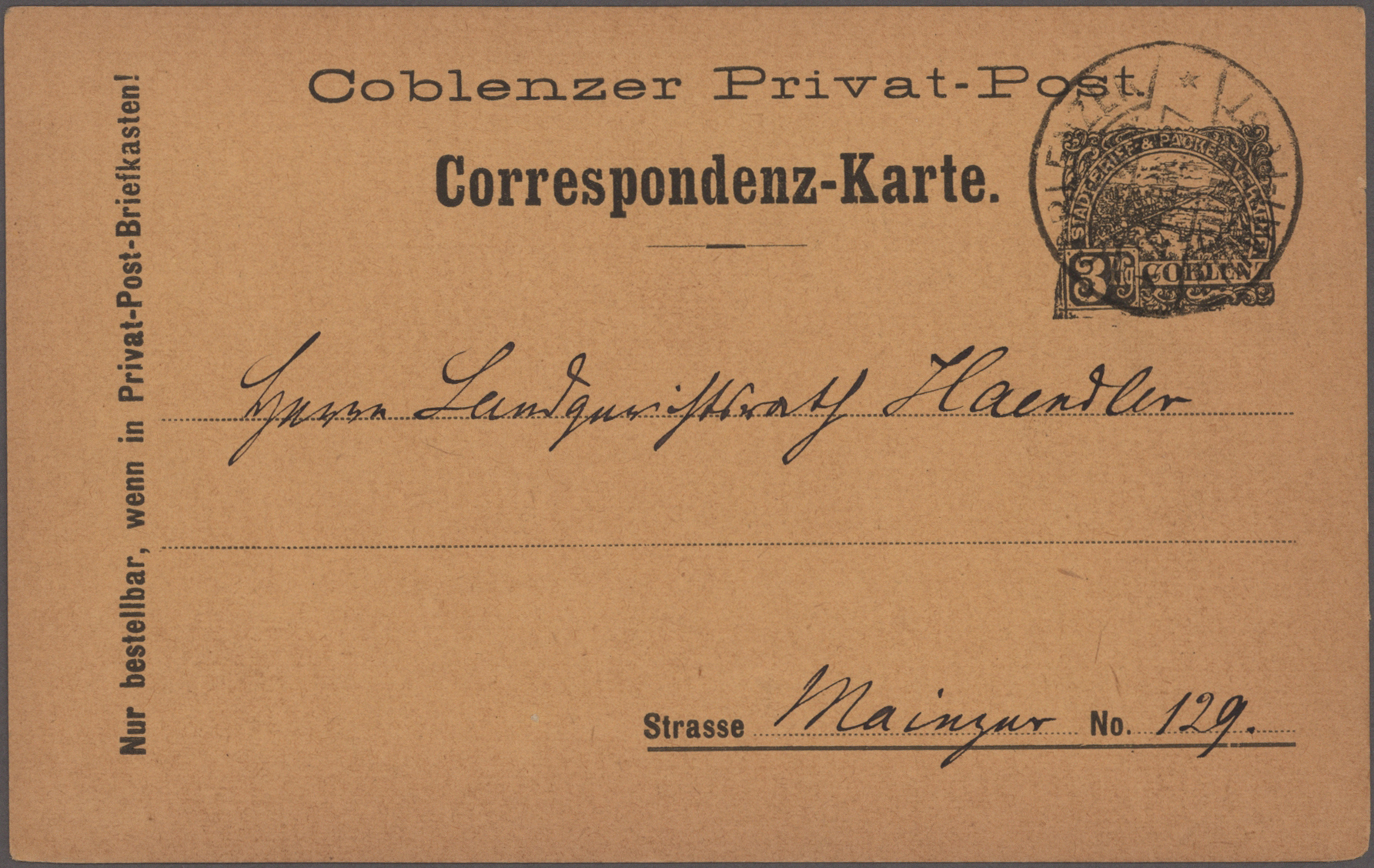 Lot 10375 - Deutsches Reich - Privatpost (Stadtpost)  -  Auktionshaus Christoph Gärtner GmbH & Co. KG 58th AUCTION - Day 3