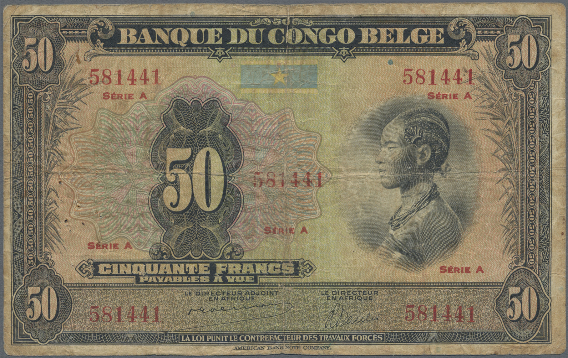 Stamp Auction Belgian Congo Belgisch Kongo Banknoten Sale