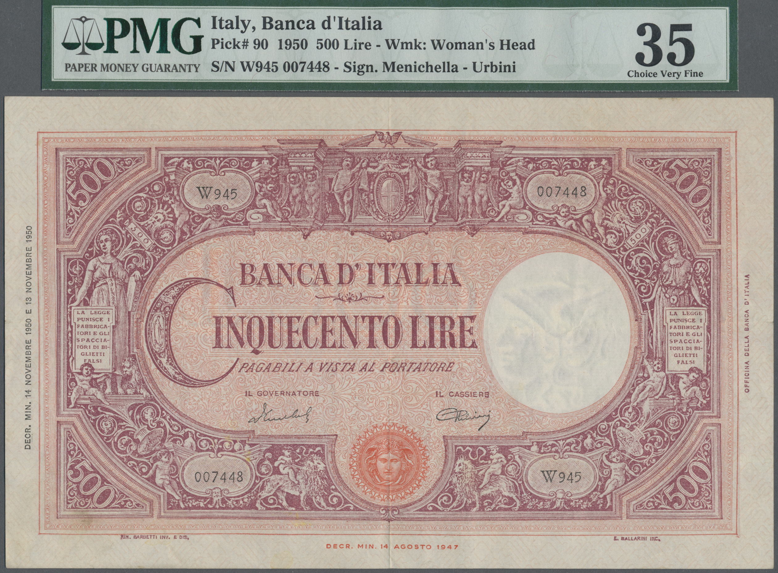 Lot 01870 - Italy / Italien | Banknoten - Auktionshaus Christoph Gärtner GmbH & Co. KG Sale #45 Banknotes Worldwide Lot 01870 - Italy / Italien | Banknoten - Auktionshaus Christoph Gärtner GmbH & Co. KG Sale #45 Banknotes Worldwide