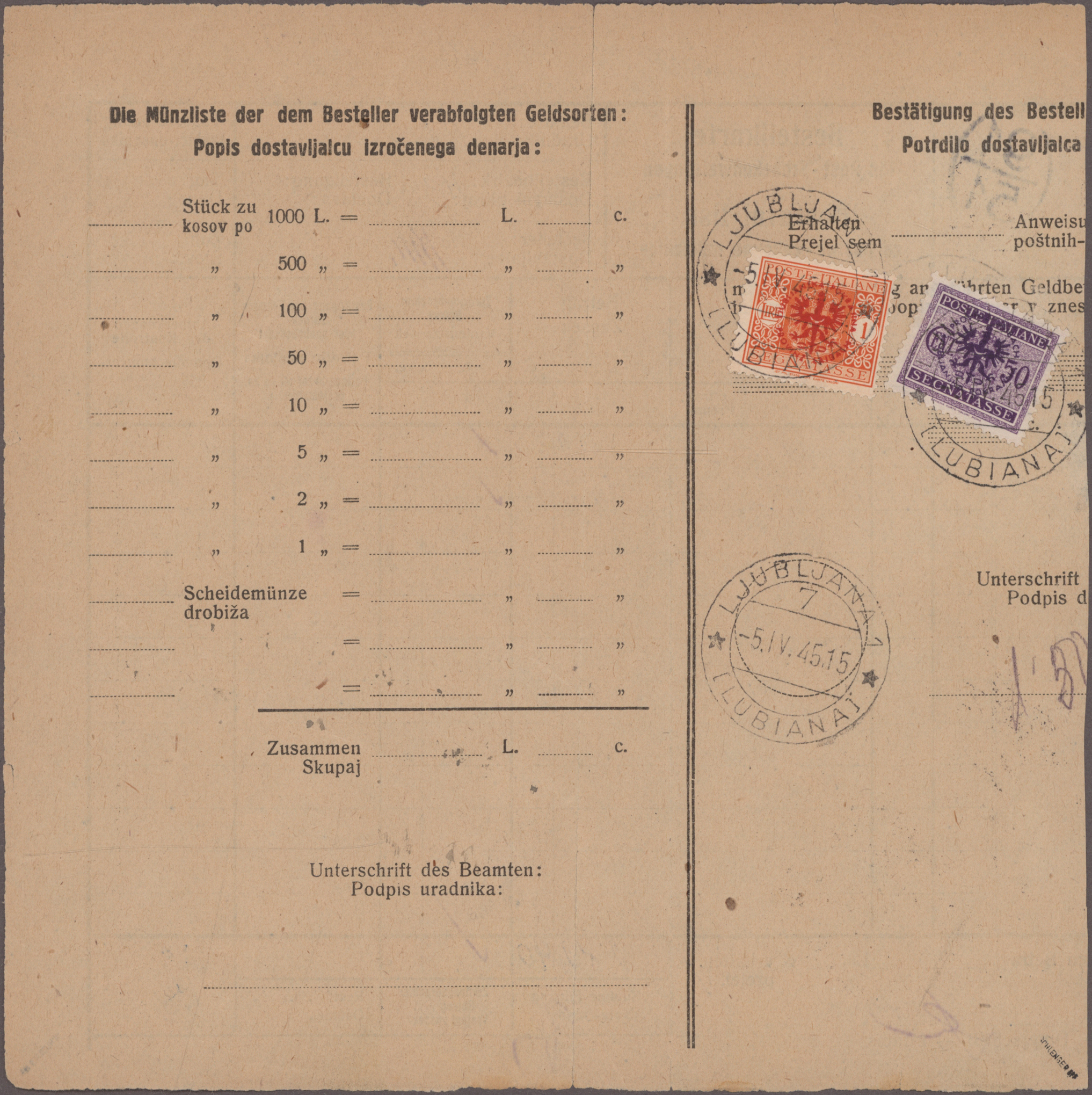 Lot 06077 - Dt. Besetzung II WK - Laibach - Portomarken - Auktionshaus Christoph Gärtner GmbH & Co. KG 55th AUCTION - Day 3 Lot 06077 - Dt. Besetzung II WK - Laibach - Portomarken - Auktionshaus Christoph Gärtner GmbH & Co. KG 55th AUCTION - Day 3