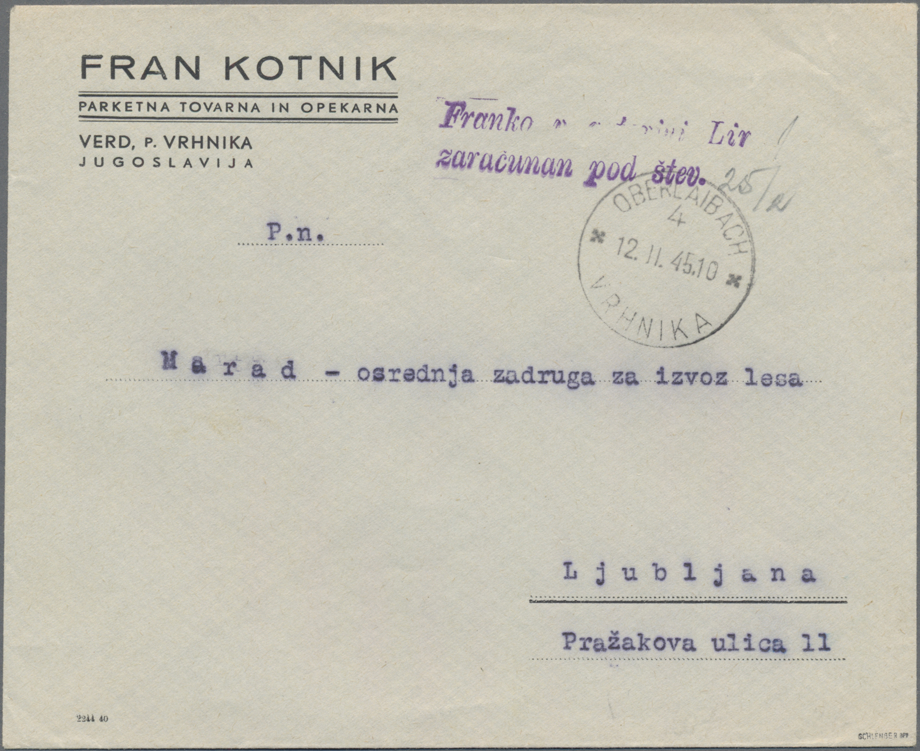 Lot 06070 - Dt. Besetzung II WK - Laibach  -  Auktionshaus Christoph Gärtner GmbH & Co. KG 55th AUCTION - Day 3