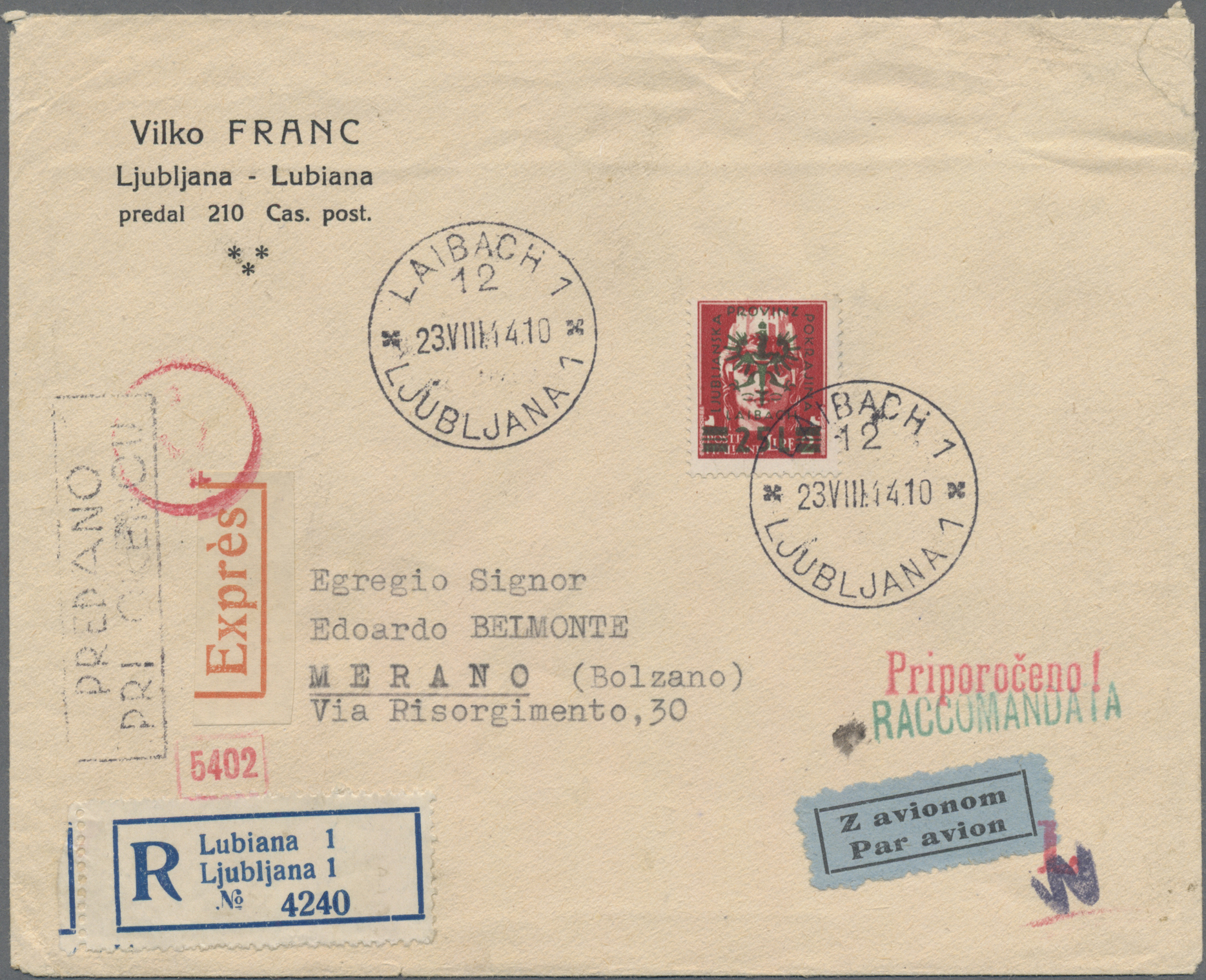 Lot 06061 - Dt. Besetzung II WK - Laibach  -  Auktionshaus Christoph Gärtner GmbH & Co. KG 55th AUCTION - Day 3