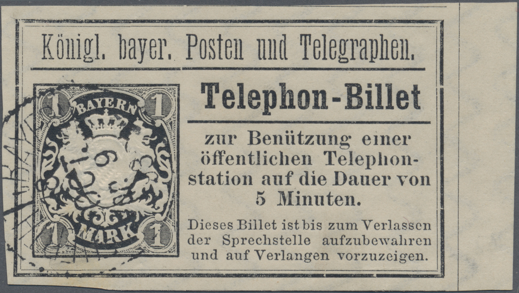 Lot 36199 - Bayern - Telefon-Billets  -  Auktionshaus Christoph Gärtner GmbH & Co. KG Sale #44 Collections Germany