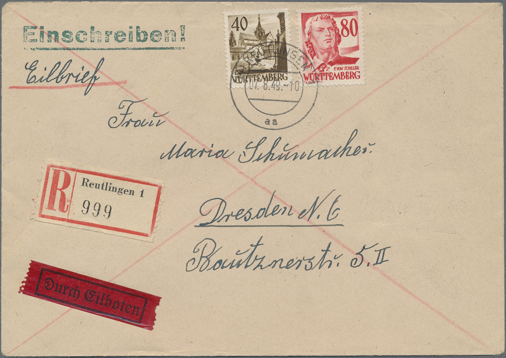 Lot 06598 - französische zone - württemberg - Auktionshaus Christoph Gärtner GmbH & Co. KG 57th AUCTION - Day 3 Lot 06598 - französische zone - württemberg - Auktionshaus Christoph Gärtner GmbH & Co. KG 57th AUCTION - Day 3