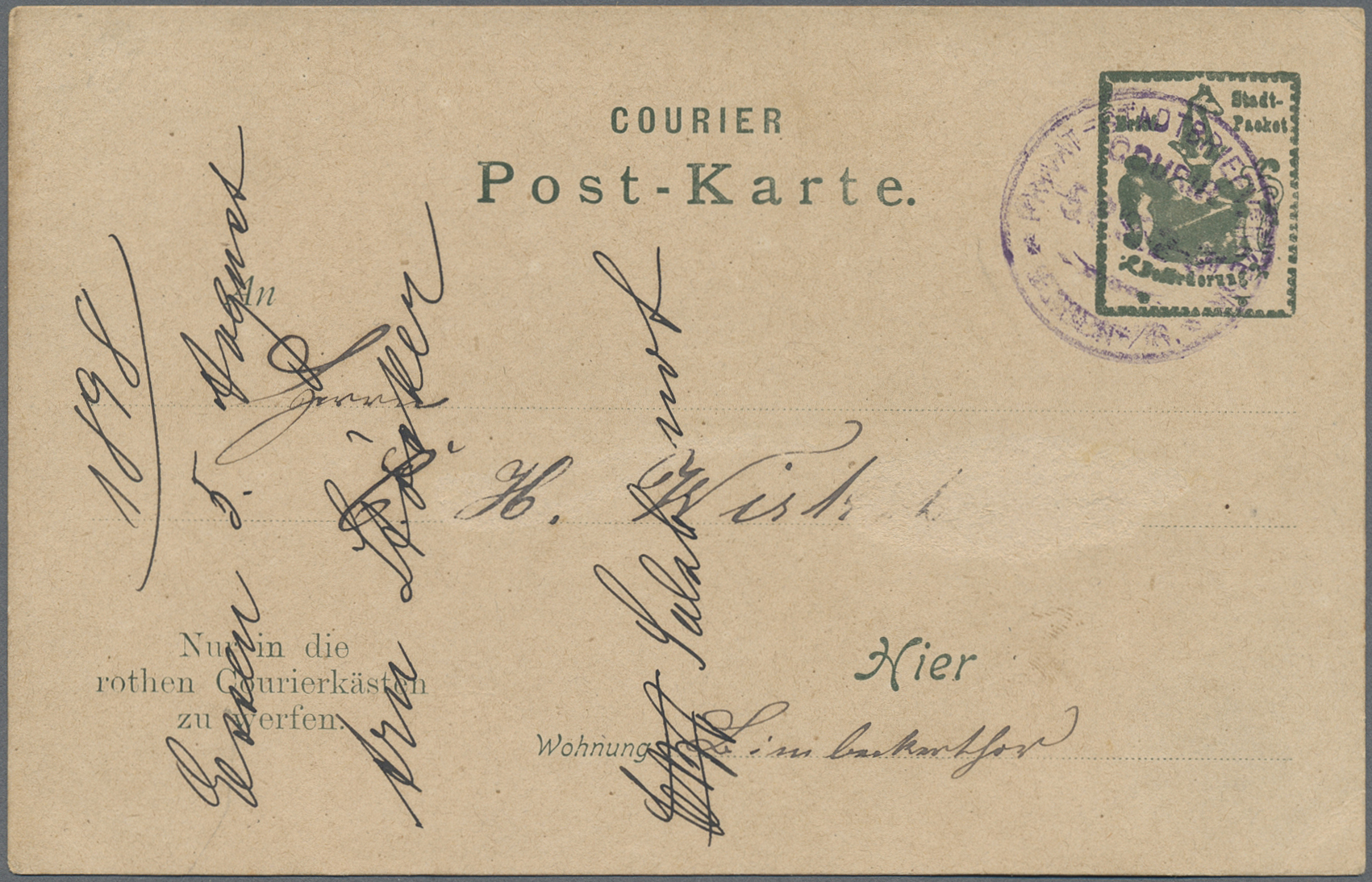 Lot 10293 - Deutsches Reich - Privatpost (Stadtpost) - Auktionshaus Christoph Gärtner GmbH & Co. KG 58th AUCTION - Day 3 Lot 10293 - Deutsches Reich - Privatpost (Stadtpost) - Auktionshaus Christoph Gärtner GmbH & Co. KG 58th AUCTION - Day 3