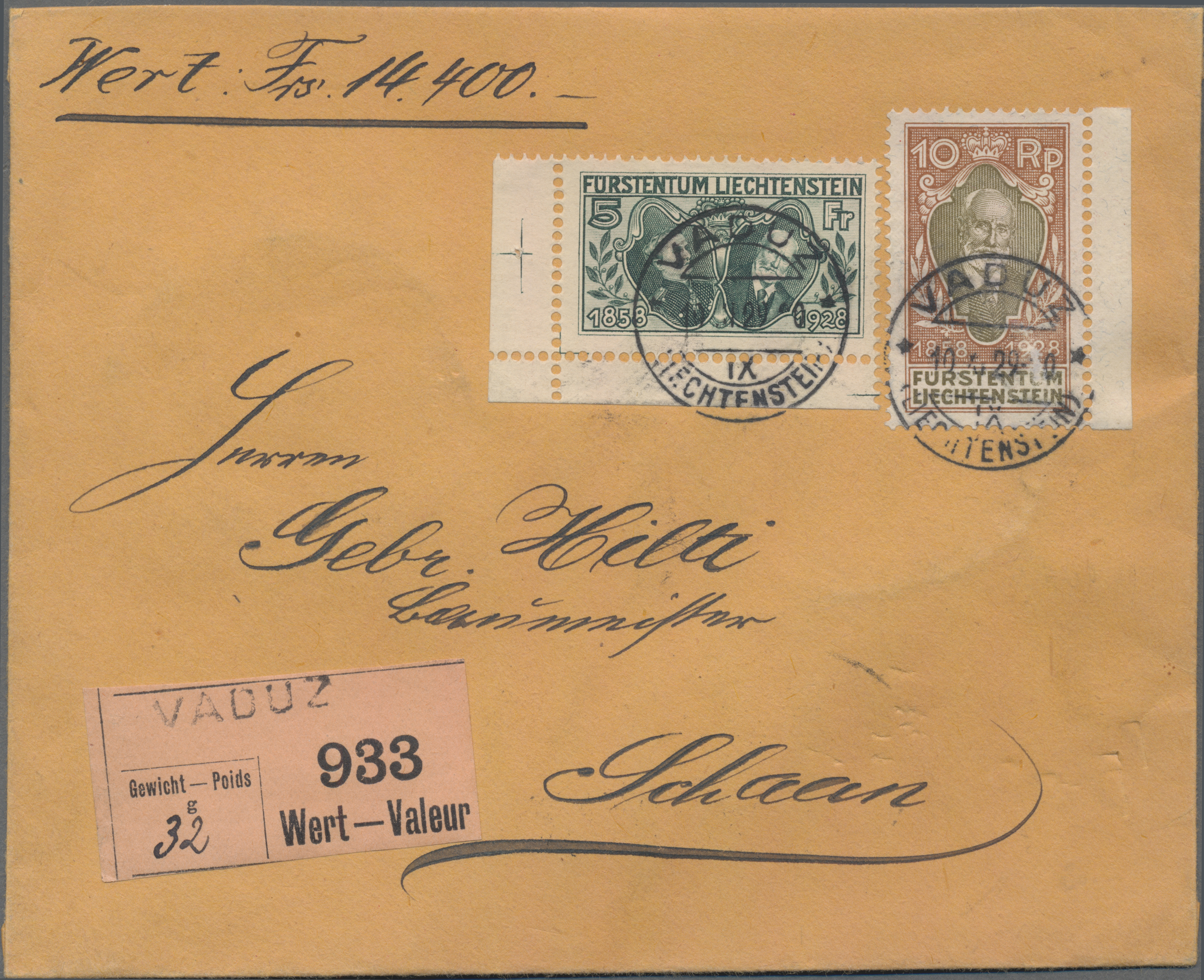 Lot 02988 - Liechtenstein - Auktionshaus Christoph Gärtner GmbH & Co. KG 58th AUCTION - Day 2 Lot 02988 - Liechtenstein - Auktionshaus Christoph Gärtner GmbH & Co. KG 58th AUCTION - Day 2