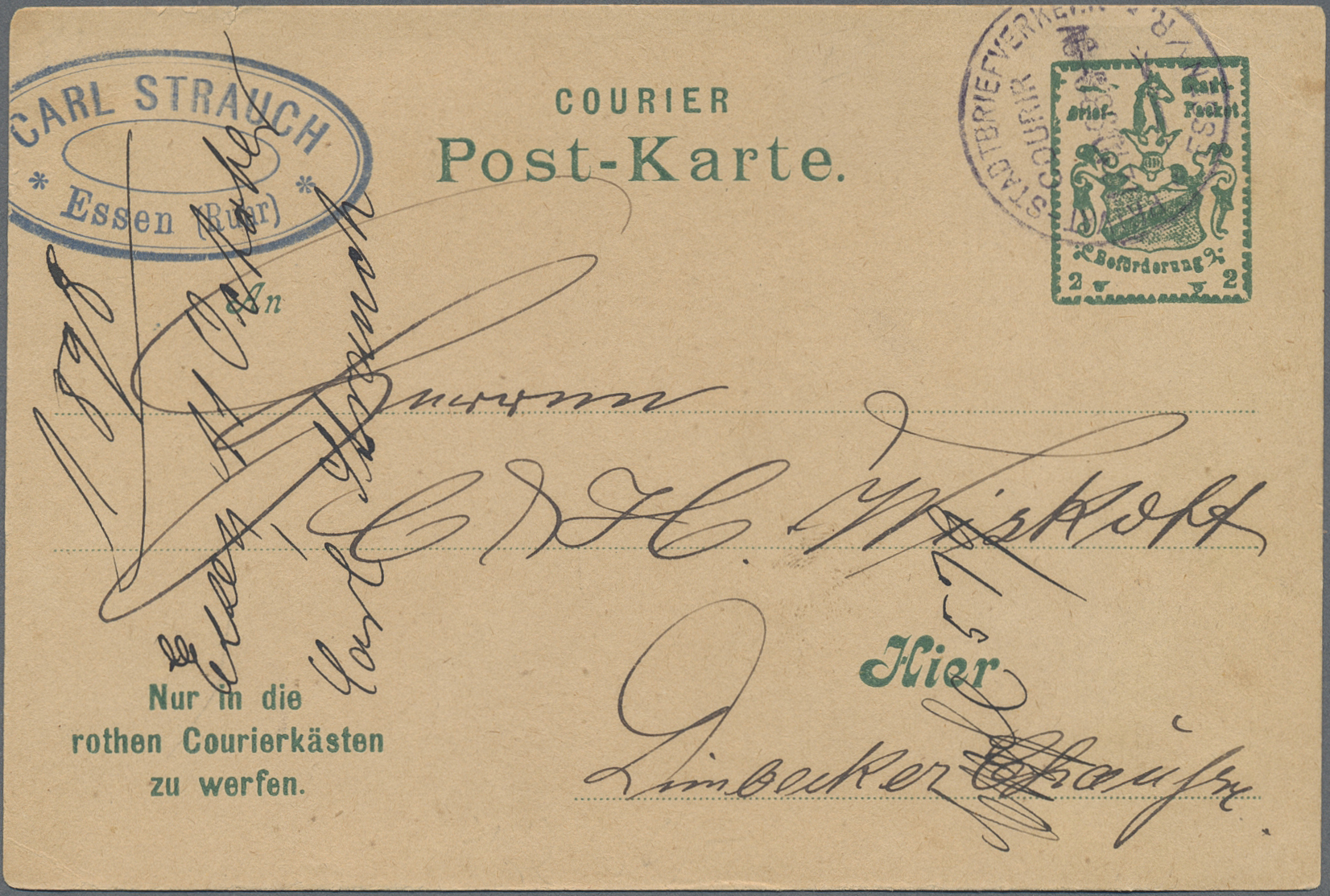 Lot 10294 - Deutsches Reich - Privatpost (Stadtpost) - Auktionshaus Christoph Gärtner GmbH & Co. KG 58th AUCTION - Day 3 Lot 10294 - Deutsches Reich - Privatpost (Stadtpost) - Auktionshaus Christoph Gärtner GmbH & Co. KG 58th AUCTION - Day 3