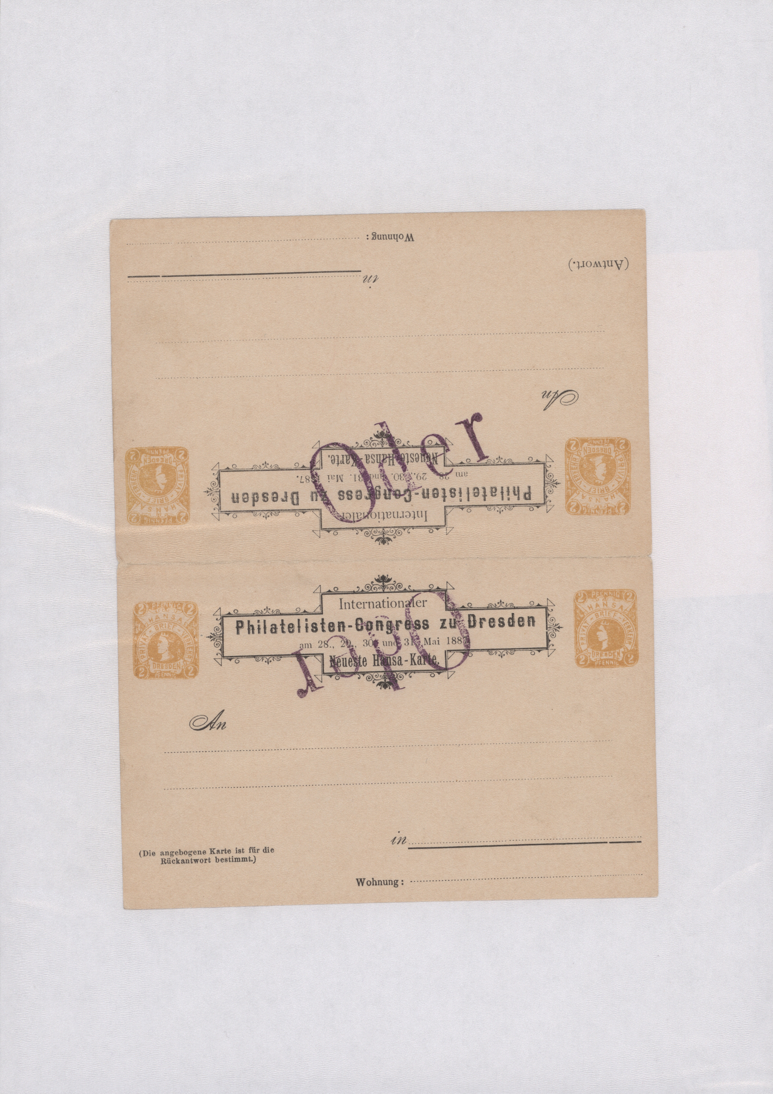 Lot 10267 - Deutsches Reich - Privatpost (Stadtpost) - Auktionshaus Christoph Gärtner GmbH & Co. KG 58th AUCTION - Day 3 Lot 10267 - Deutsches Reich - Privatpost (Stadtpost) - Auktionshaus Christoph Gärtner GmbH & Co. KG 58th AUCTION - Day 3