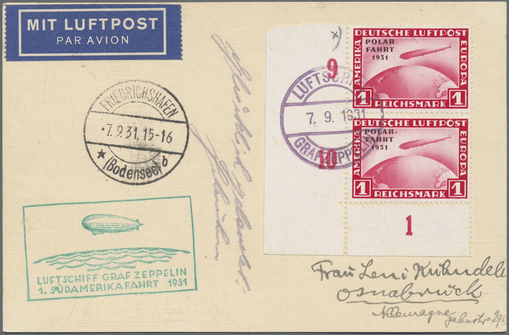Lot 02281 - zeppelinpost deutschland  -  Auktionshaus Christoph Gärtner GmbH & Co. KG 58th AUCTION - Day 2