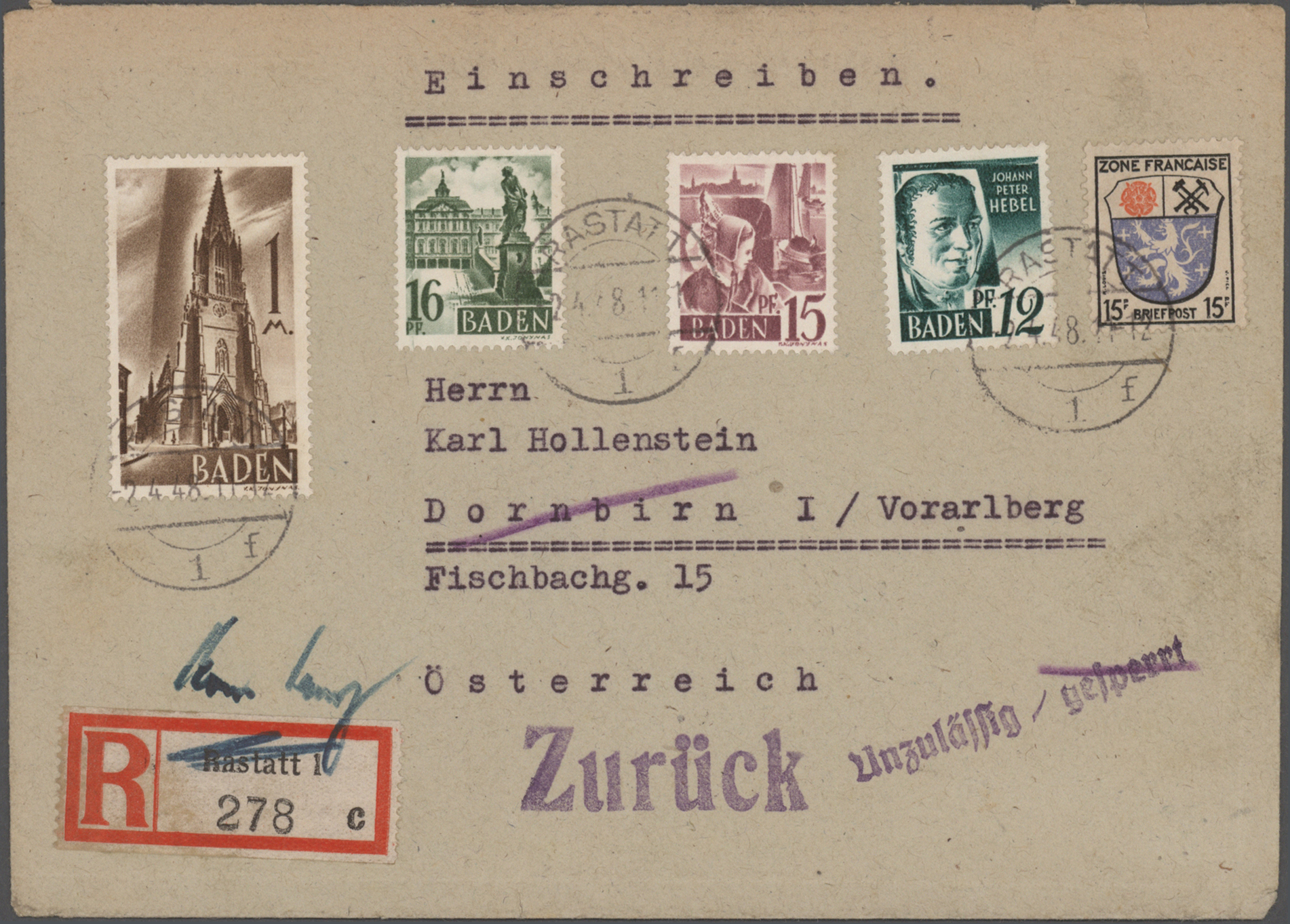 Lot 11967 - französische zone - baden - Auktionshaus Christoph Gärtner GmbH & Co. KG 56th AUCTION - Day 5 Lot 11967 - französische zone - baden - Auktionshaus Christoph Gärtner GmbH & Co. KG 56th AUCTION - Day 5