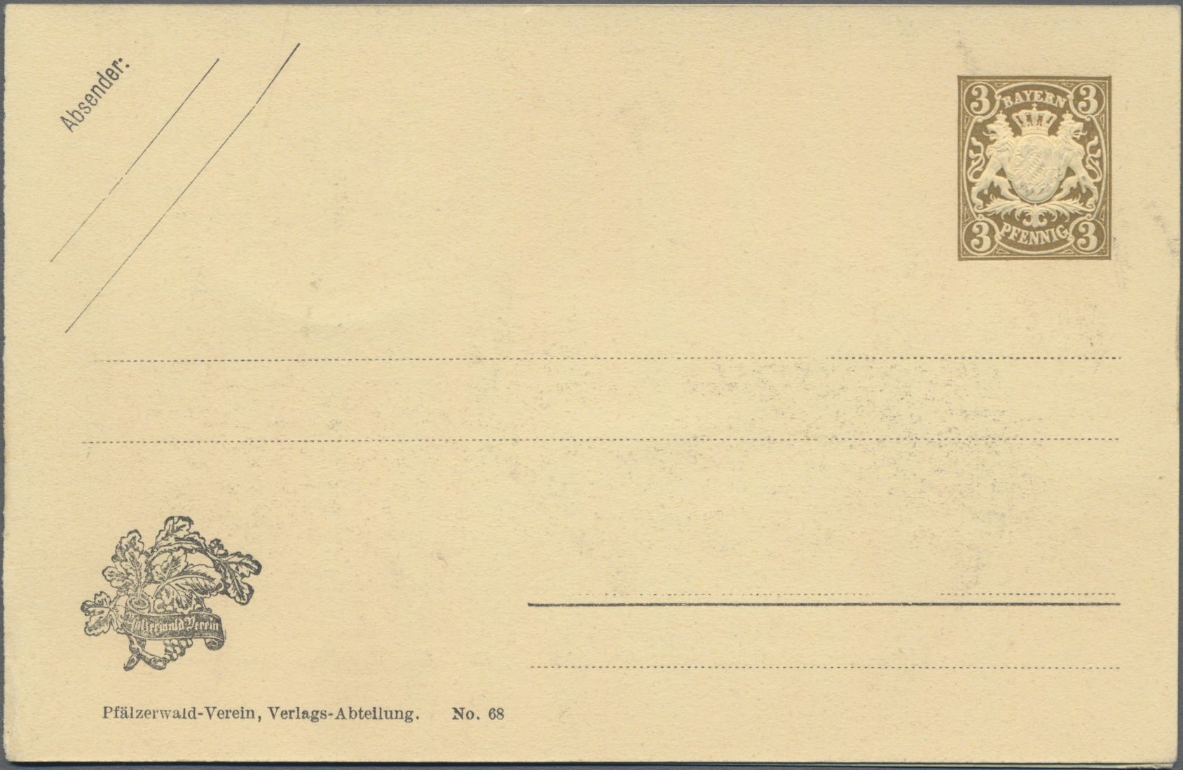 Lot 02831 - bayern - privatganzsachen - Auktionshaus Christoph Gärtner GmbH & Co. KG 53rd AUCTION - Day 3 Germany Lot 02831 - bayern - privatganzsachen - Auktionshaus Christoph Gärtner GmbH & Co. KG 53rd AUCTION - Day 3 Germany