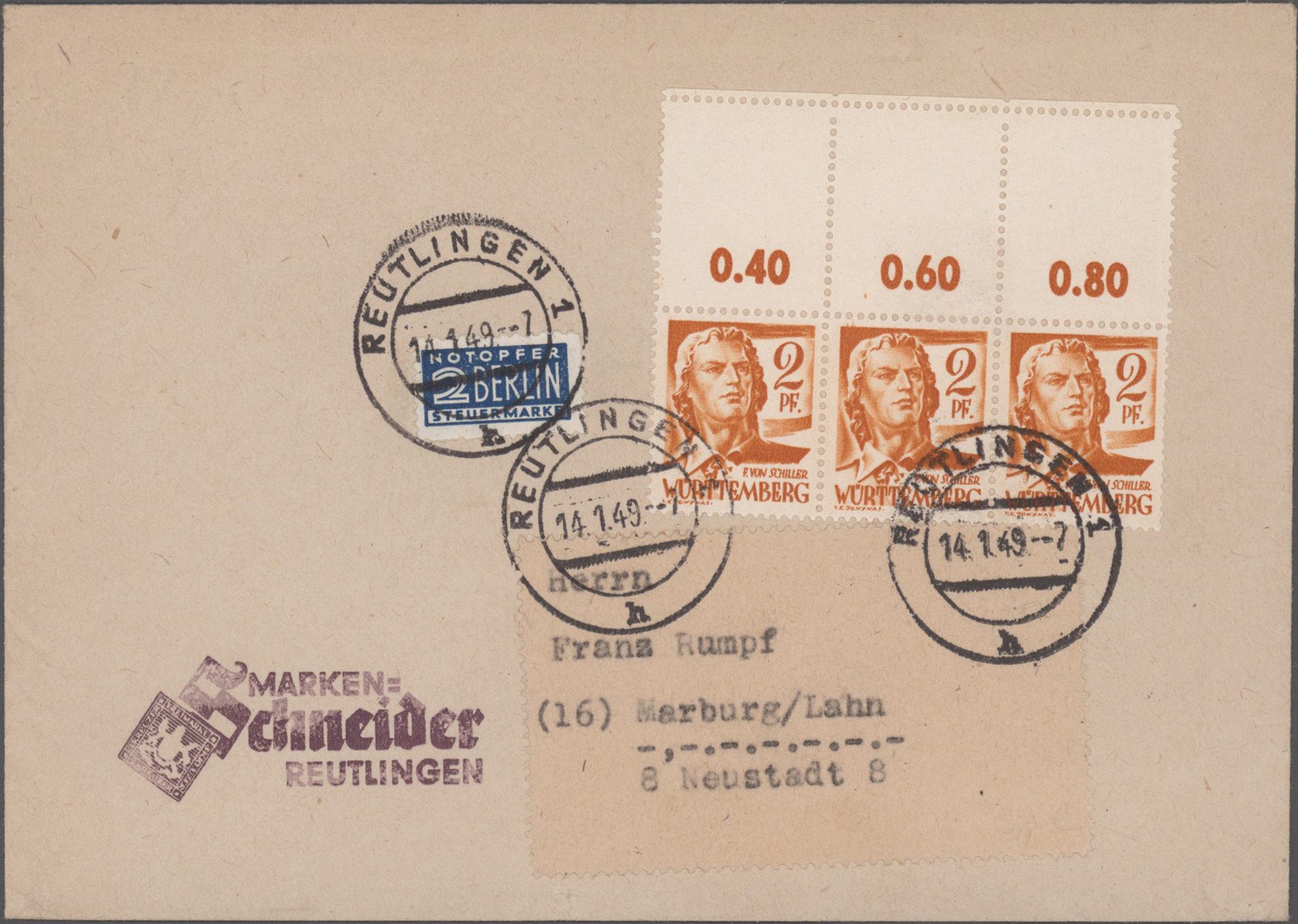 Lot 11983 - französische zone - württemberg  -  Auktionshaus Christoph Gärtner GmbH & Co. KG 56th AUCTION - Day 5