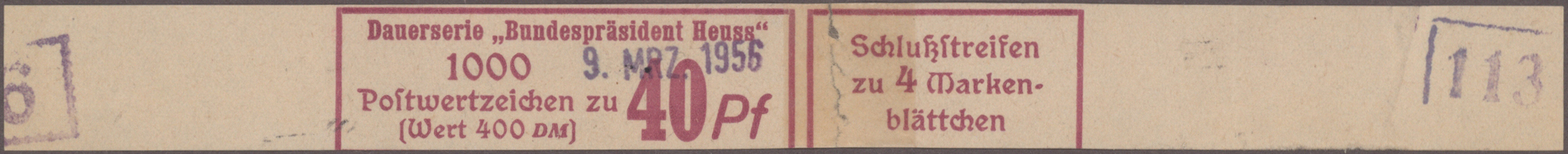 Lot 12051 - Bundesrepublik - Rollenmarken - Auktionshaus Christoph Gärtner GmbH & Co. KG 57th AUCTION - Day 5 Lot 12051 - Bundesrepublik - Rollenmarken - Auktionshaus Christoph Gärtner GmbH & Co. KG 57th AUCTION - Day 5
