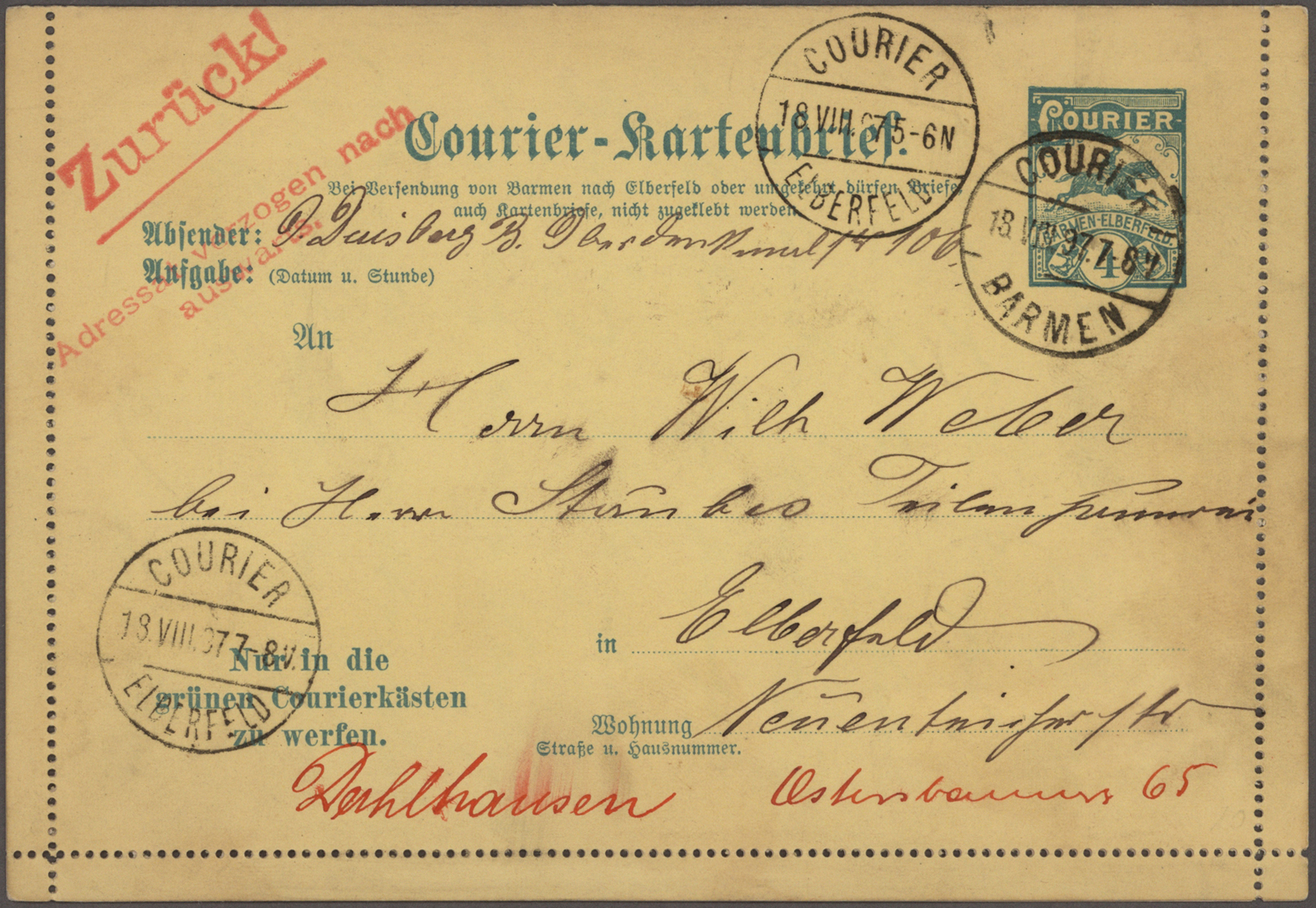 Lot 10488 - Deutsches Reich - Privatpost (Stadtpost)  -  Auktionshaus Christoph Gärtner GmbH & Co. KG 58th AUCTION - Day 3