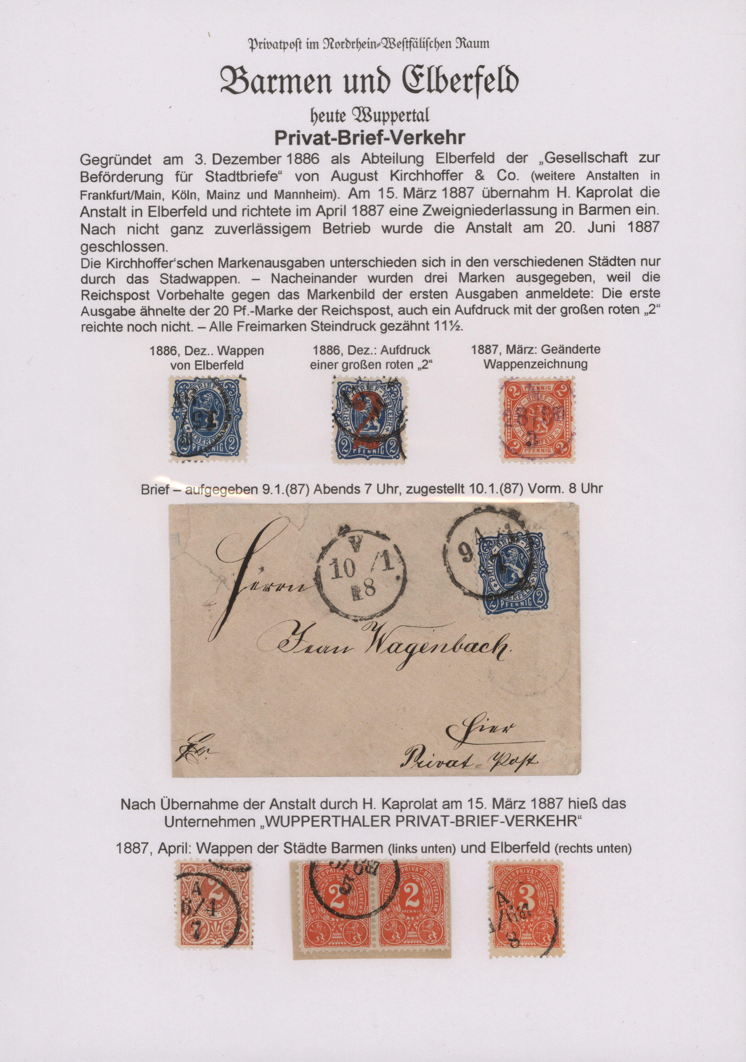 Lot 10495 - Deutsches Reich - Privatpost (Stadtpost)  -  Auktionshaus Christoph Gärtner GmbH & Co. KG 58th AUCTION - Day 3