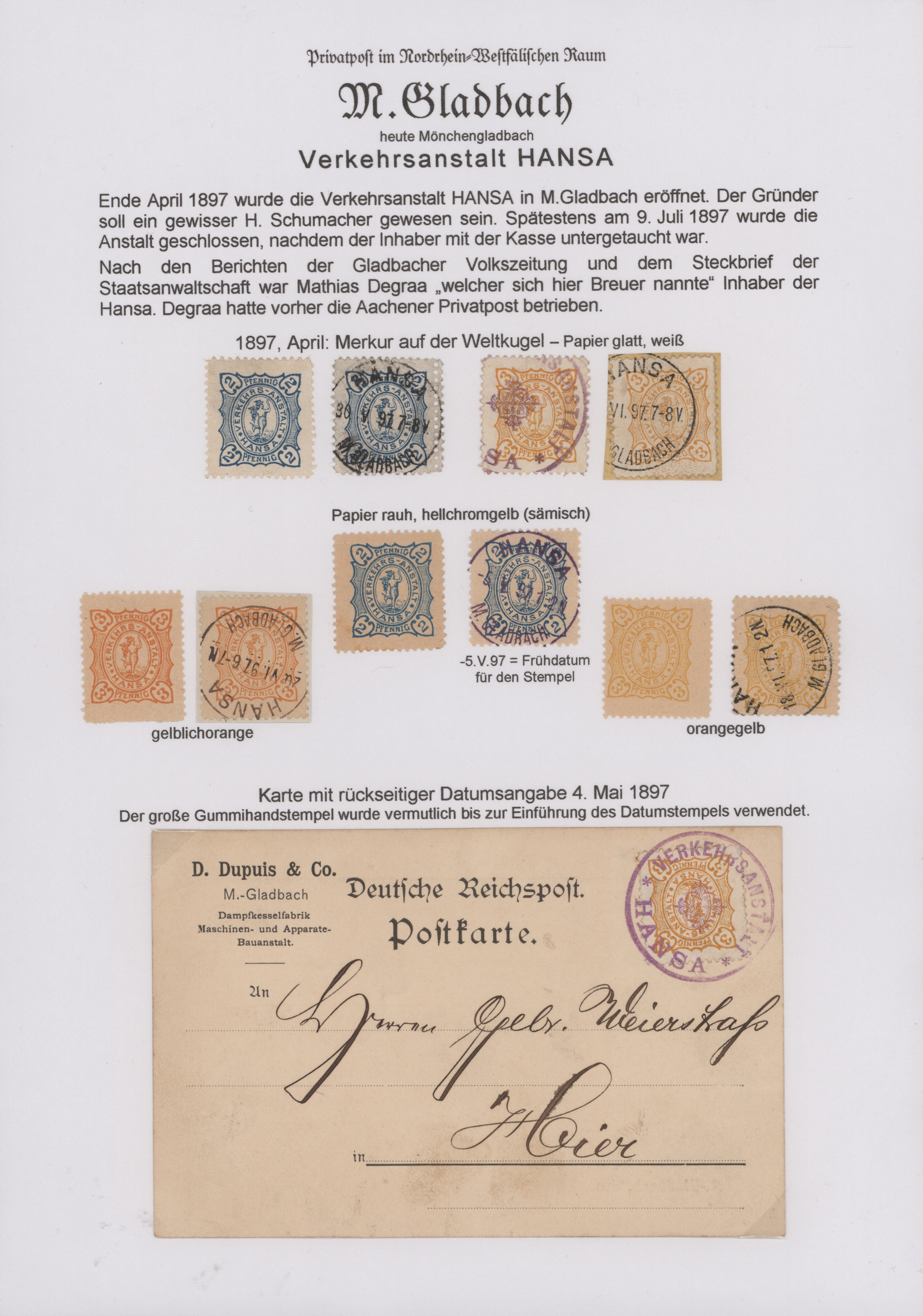 Lot 10429 - Deutsches Reich - Privatpost (Stadtpost) - Auktionshaus Christoph Gärtner GmbH & Co. KG 58th AUCTION - Day 3 Lot 10429 - Deutsches Reich - Privatpost (Stadtpost) - Auktionshaus Christoph Gärtner GmbH & Co. KG 58th AUCTION - Day 3