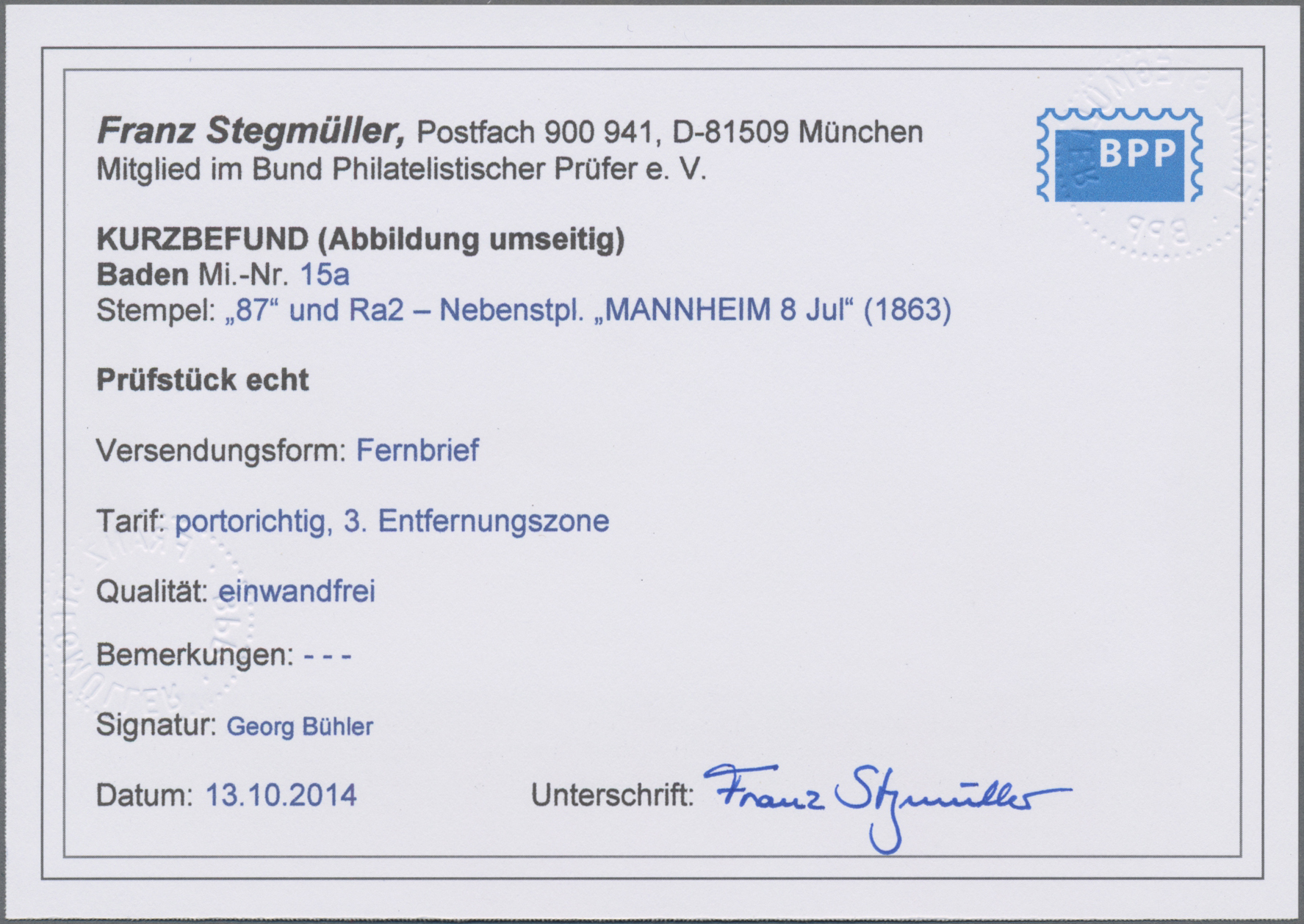 Lot 04504 - Baden - Marken und Briefe  -  Auktionshaus Christoph Gärtner GmbH & Co. KG 56th AUCTION - Day 3