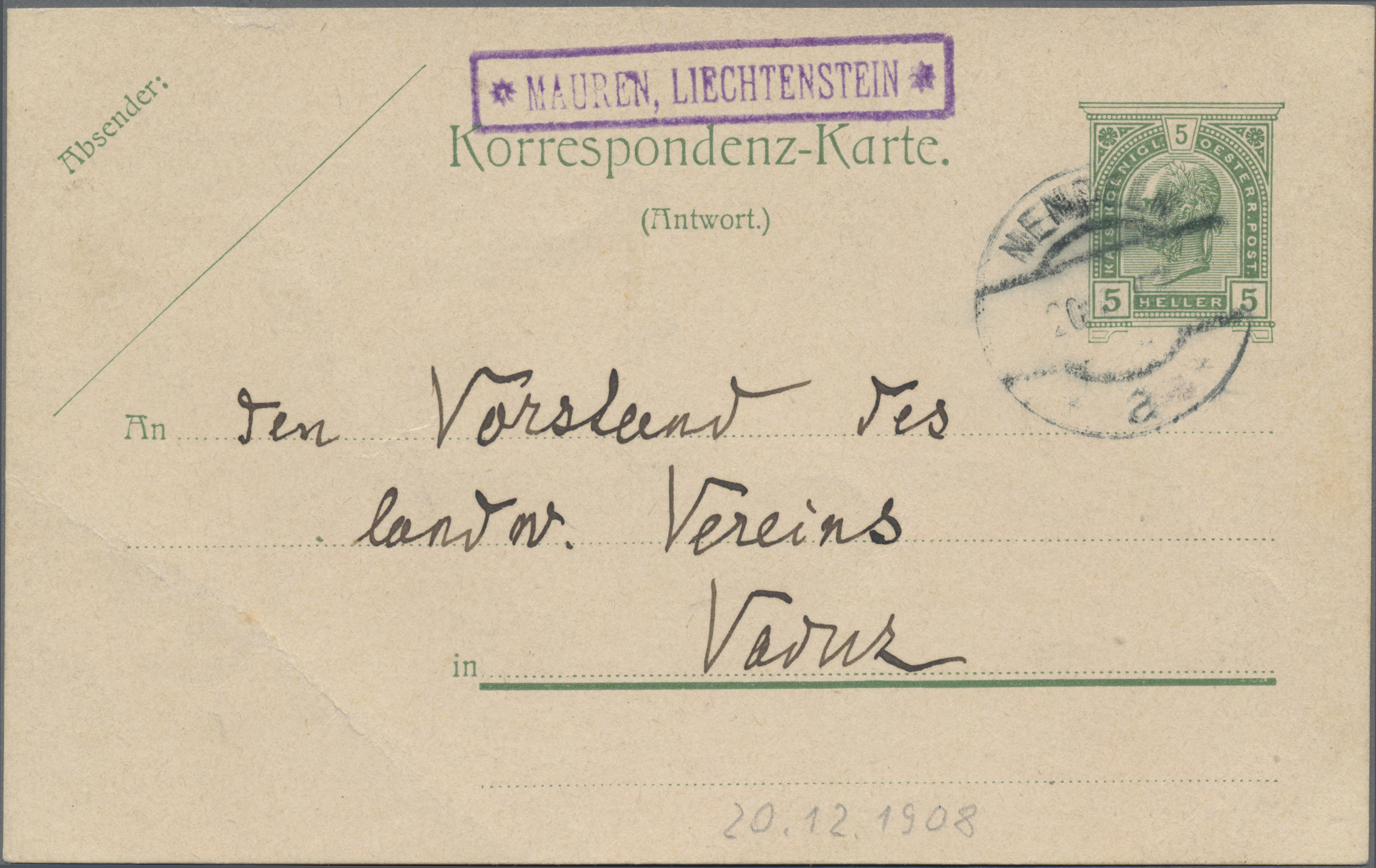Lot 03740 - Liechtenstein - Stempel - Auktionshaus Christoph Gärtner GmbH & Co. KG 57th AUCTION - Day 2 Lot 03740 - Liechtenstein - Stempel - Auktionshaus Christoph Gärtner GmbH & Co. KG 57th AUCTION - Day 2