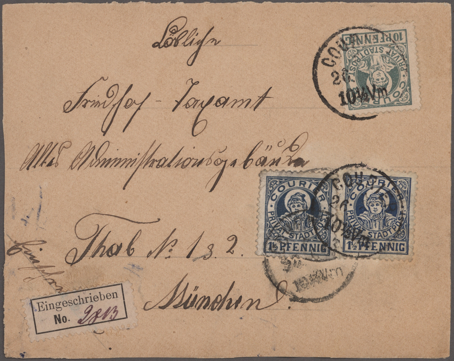 Lot 10433 - Deutsches Reich - Privatpost (Stadtpost) - Auktionshaus Christoph Gärtner GmbH & Co. KG 58th AUCTION - Day 3 Lot 10433 - Deutsches Reich - Privatpost (Stadtpost) - Auktionshaus Christoph Gärtner GmbH & Co. KG 58th AUCTION - Day 3
