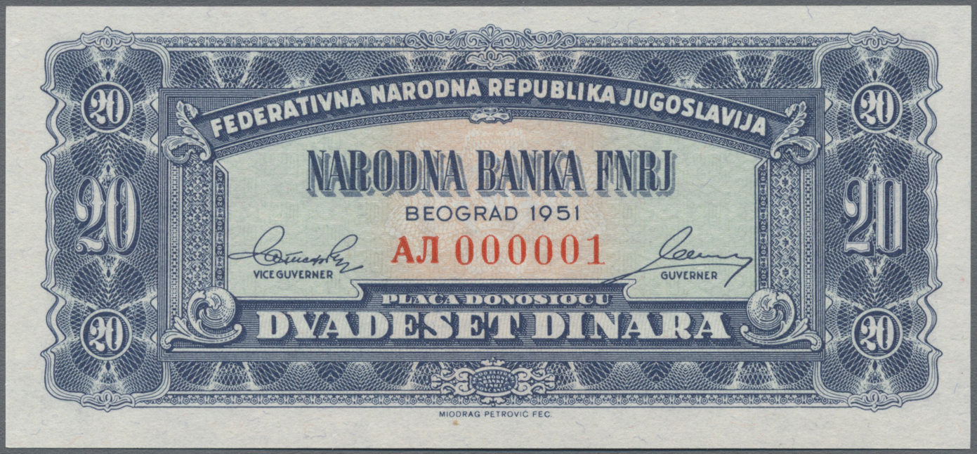 Lot 02891 - Yugoslavia / Jugoslavien | Banknoten - Auktionshaus Christoph Gärtner GmbH & Co. KG Sale #45 Banknotes Worldwide Lot 02891 - Yugoslavia / Jugoslavien | Banknoten - Auktionshaus Christoph Gärtner GmbH & Co. KG Sale #45 Banknotes Worldwide