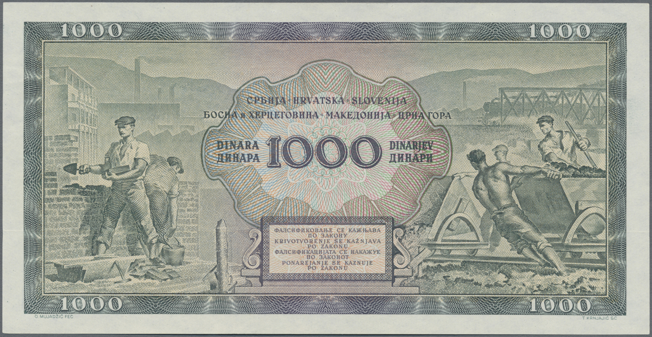 Lot 02893 - Yugoslavia / Jugoslavien | Banknoten  -  Auktionshaus Christoph Gärtner GmbH & Co. KG Sale #45 Banknotes Worldwide