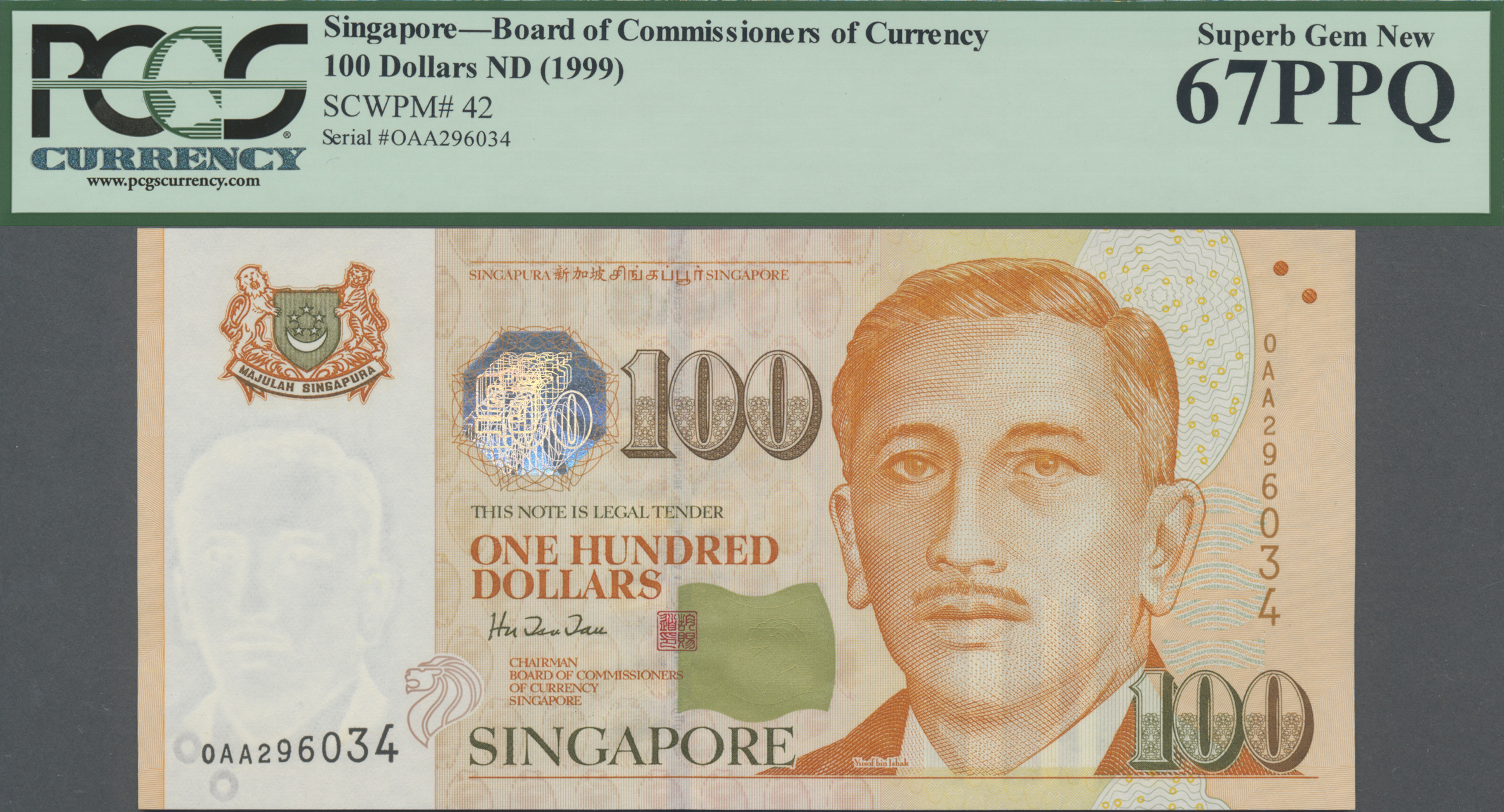 SINGAPORE SET 2 PCS OF 1 DOLLAR P 9 18 UNC