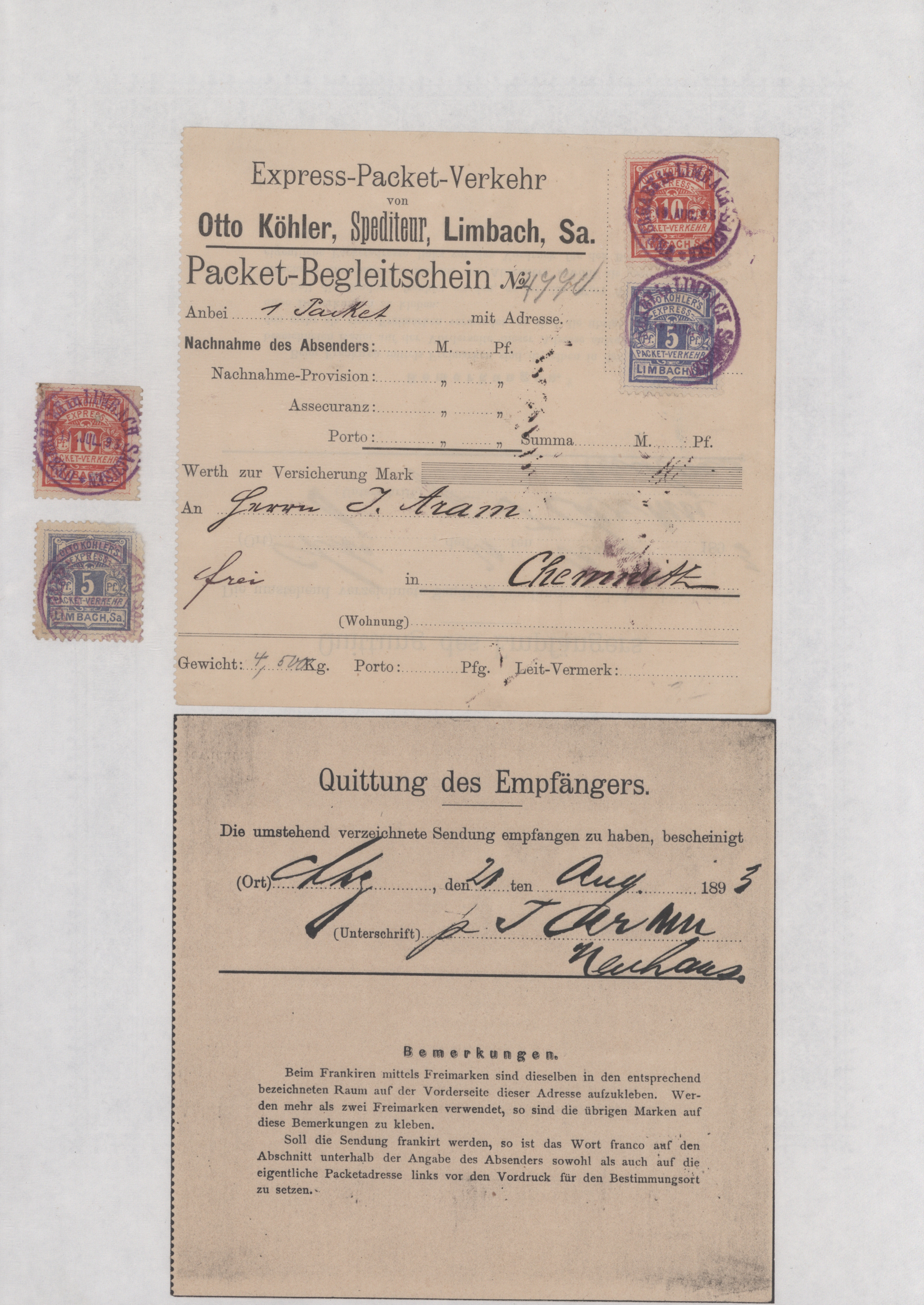 Lot 10415 - Deutsches Reich - Privatpost (Stadtpost) - Auktionshaus Christoph Gärtner GmbH & Co. KG 58th AUCTION - Day 3 Lot 10415 - Deutsches Reich - Privatpost (Stadtpost) - Auktionshaus Christoph Gärtner GmbH & Co. KG 58th AUCTION - Day 3