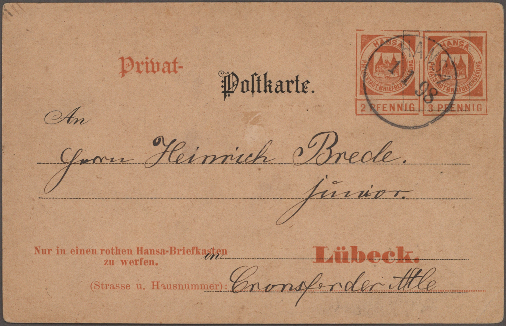 Lot 10418 - Deutsches Reich - Privatpost (Stadtpost) - Auktionshaus Christoph Gärtner GmbH & Co. KG 58th AUCTION - Day 3 Lot 10418 - Deutsches Reich - Privatpost (Stadtpost) - Auktionshaus Christoph Gärtner GmbH & Co. KG 58th AUCTION - Day 3