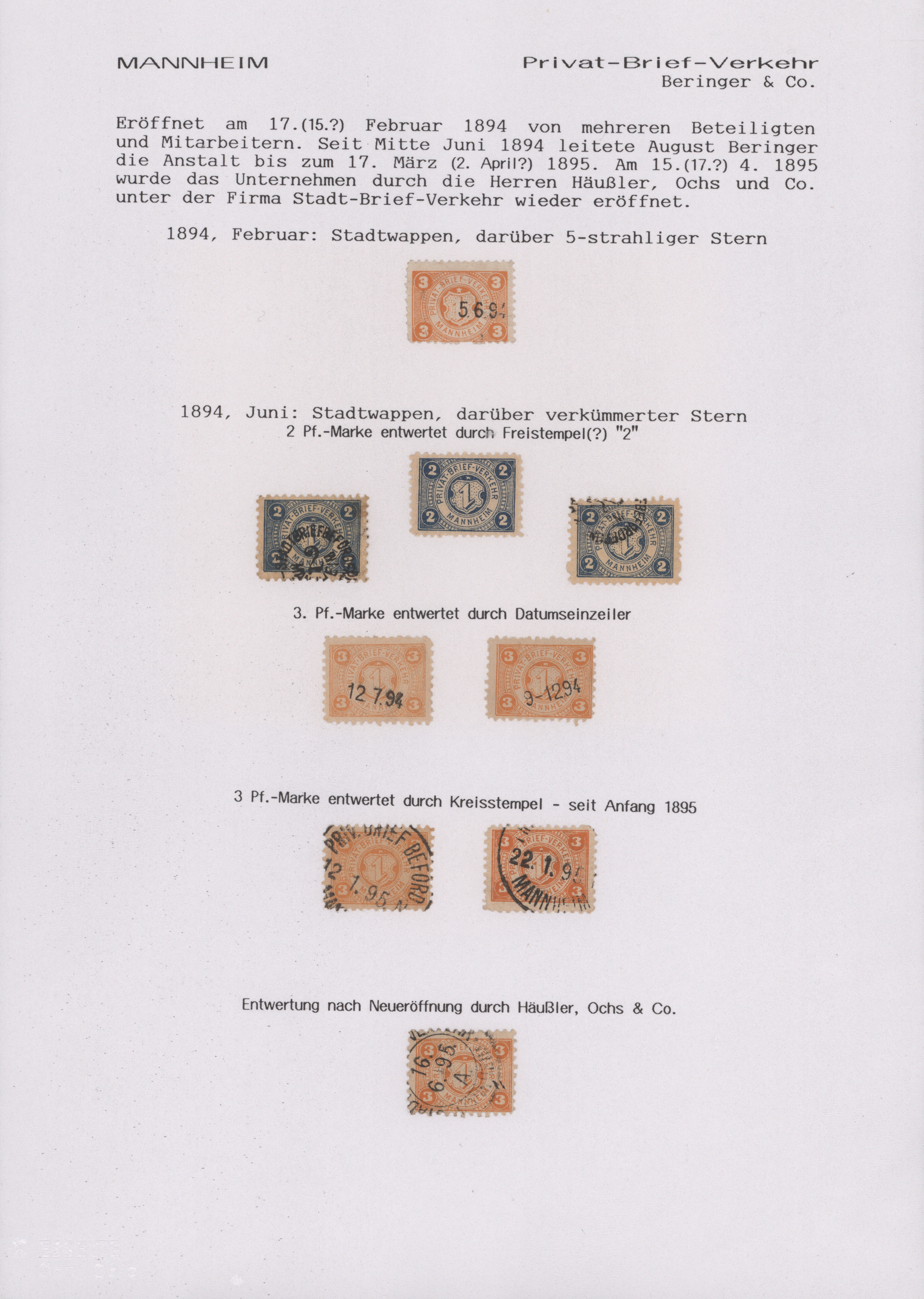 Lot 10422 - Deutsches Reich - Privatpost (Stadtpost) - Auktionshaus Christoph Gärtner GmbH & Co. KG 58th AUCTION - Day 3 Lot 10422 - Deutsches Reich - Privatpost (Stadtpost) - Auktionshaus Christoph Gärtner GmbH & Co. KG 58th AUCTION - Day 3