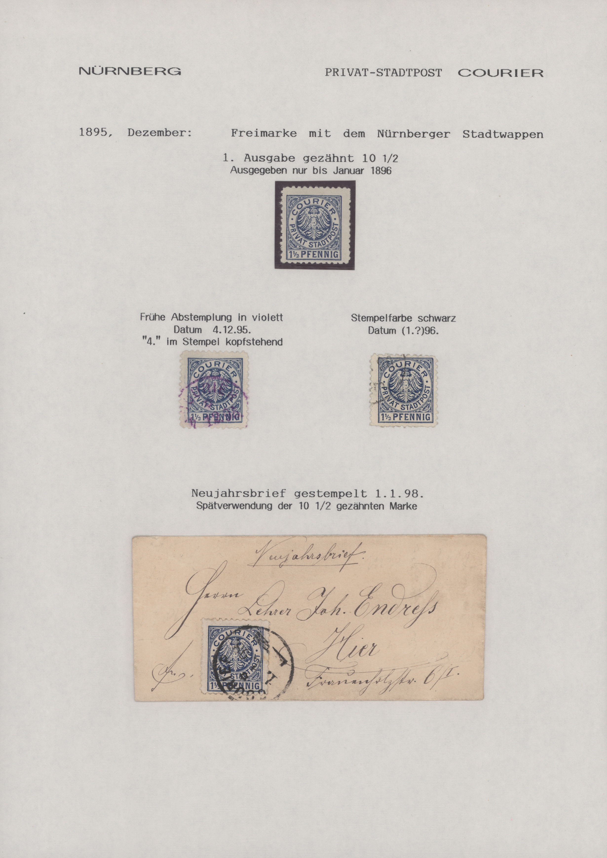 Lot 10442 - Deutsches Reich - Privatpost (Stadtpost) - Auktionshaus Christoph Gärtner GmbH & Co. KG 58th AUCTION - Day 3 Lot 10442 - Deutsches Reich - Privatpost (Stadtpost) - Auktionshaus Christoph Gärtner GmbH & Co. KG 58th AUCTION - Day 3
