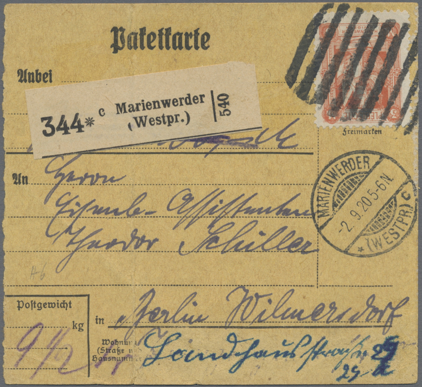 Lot 11027 - Deutsche Abstimmungsgebiete: Marienwerder - Auktionshaus Christoph Gärtner GmbH & Co. KG 57th AUCTION - Day 5 Lot 11027 - Deutsche Abstimmungsgebiete: Marienwerder - Auktionshaus Christoph Gärtner GmbH & Co. KG 57th AUCTION - Day 5