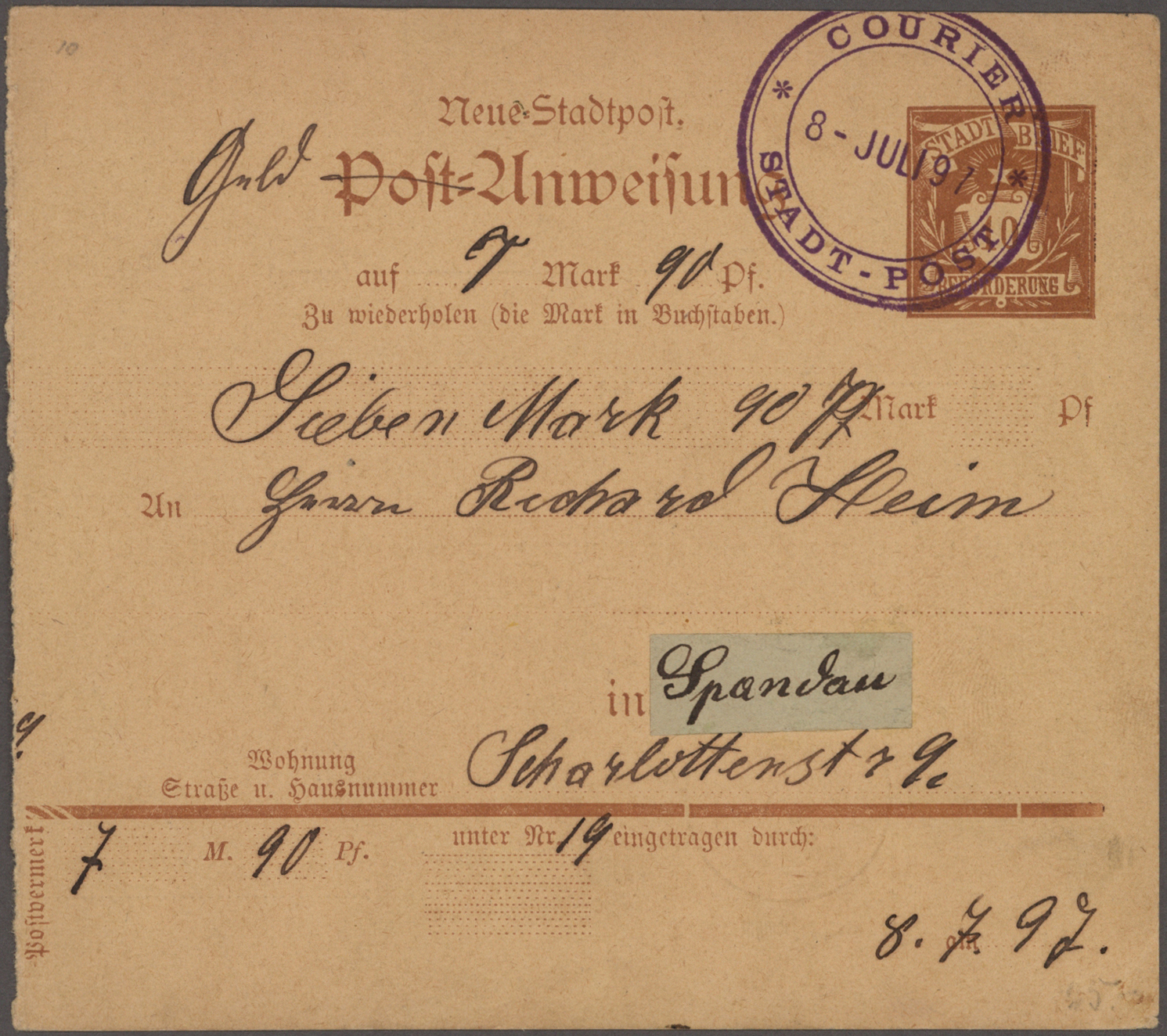 Lot 10463 - Deutsches Reich - Privatpost (Stadtpost)  -  Auktionshaus Christoph Gärtner GmbH & Co. KG 58th AUCTION - Day 3