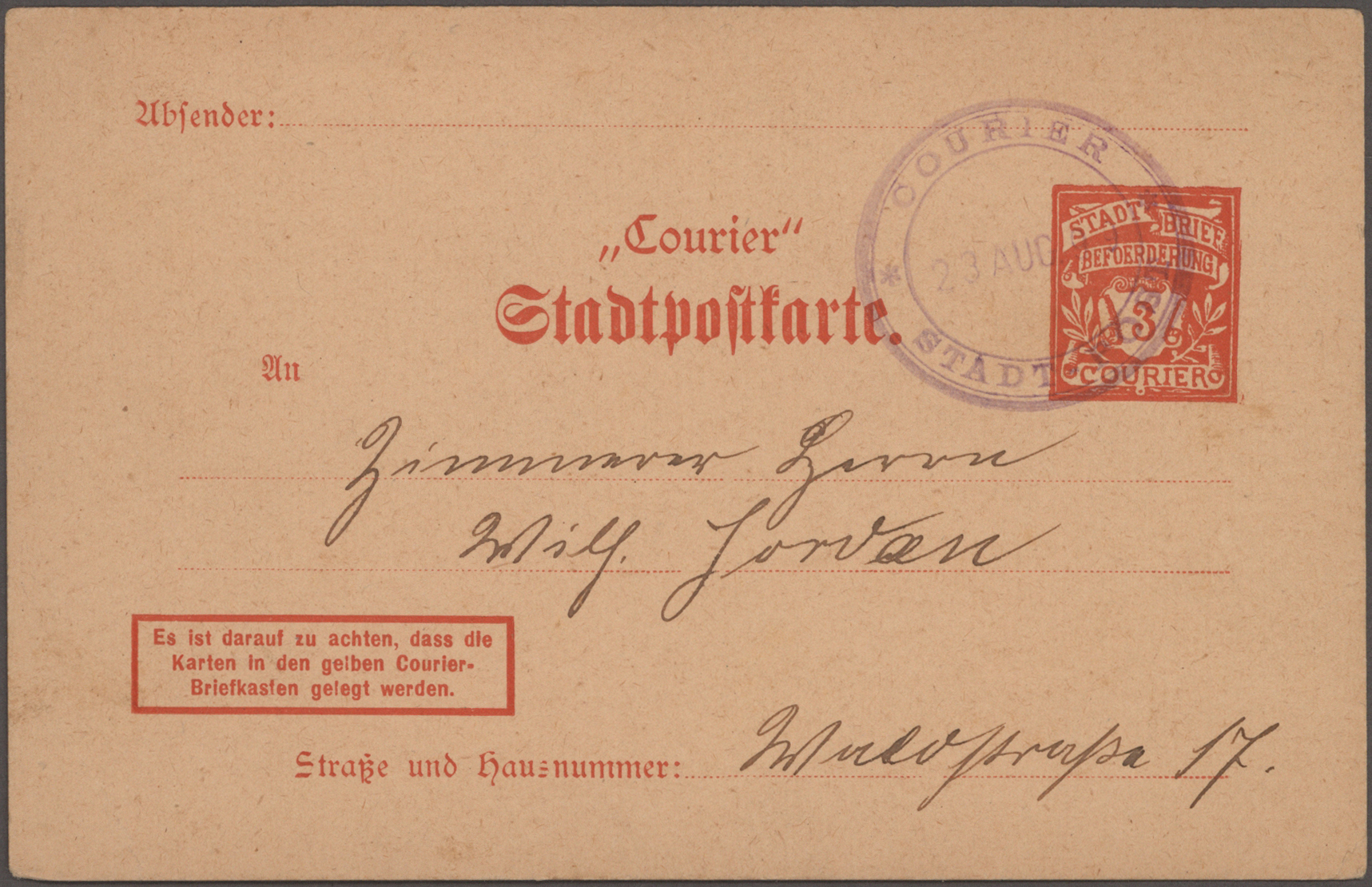 Lot 10461 - Deutsches Reich - Privatpost (Stadtpost)  -  Auktionshaus Christoph Gärtner GmbH & Co. KG 58th AUCTION - Day 3